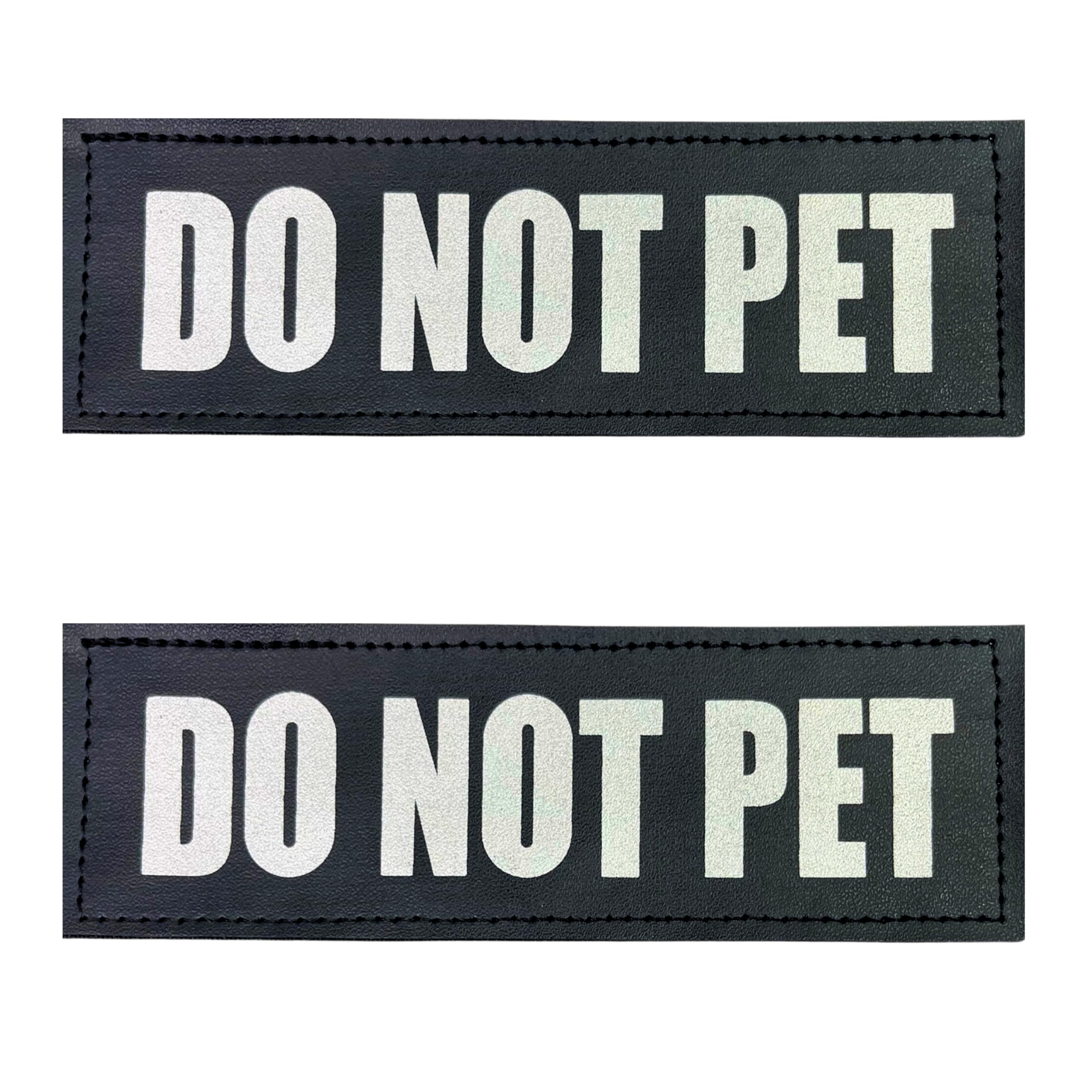 Albcorp Reflective Do Not Pet Patches With Hook Backing For Service Animal Vests /Harnesses Small (4.6 X 1) Inch