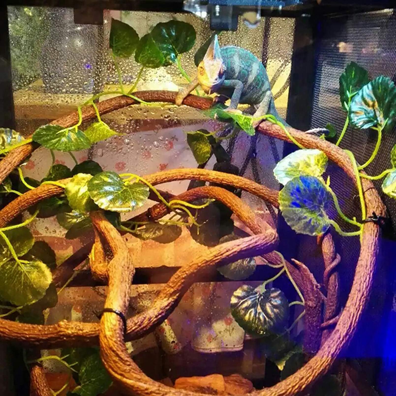 Tfwadmx Reptiles Jungle Vines Bend A Branch Ivy Artificial Fake Leaves Habitat Ornaments For Chameleons, Snakes, Lizards, Frogs