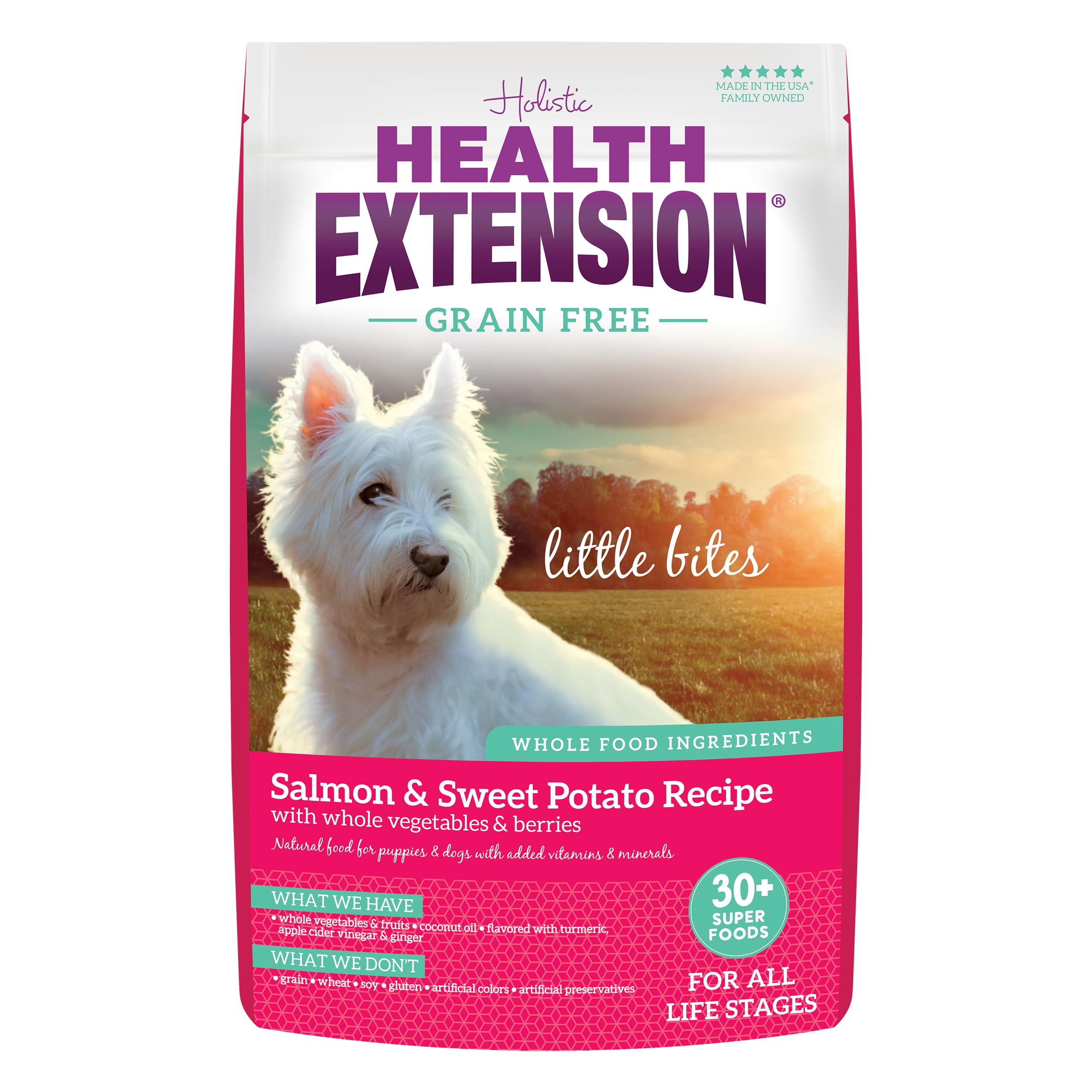 Health Extension Grain Free Salmon Little Bites (3.5 lb / 1.59 kg) - Whole Foods Ingredients Formula with Omega 3 & Probiotics f