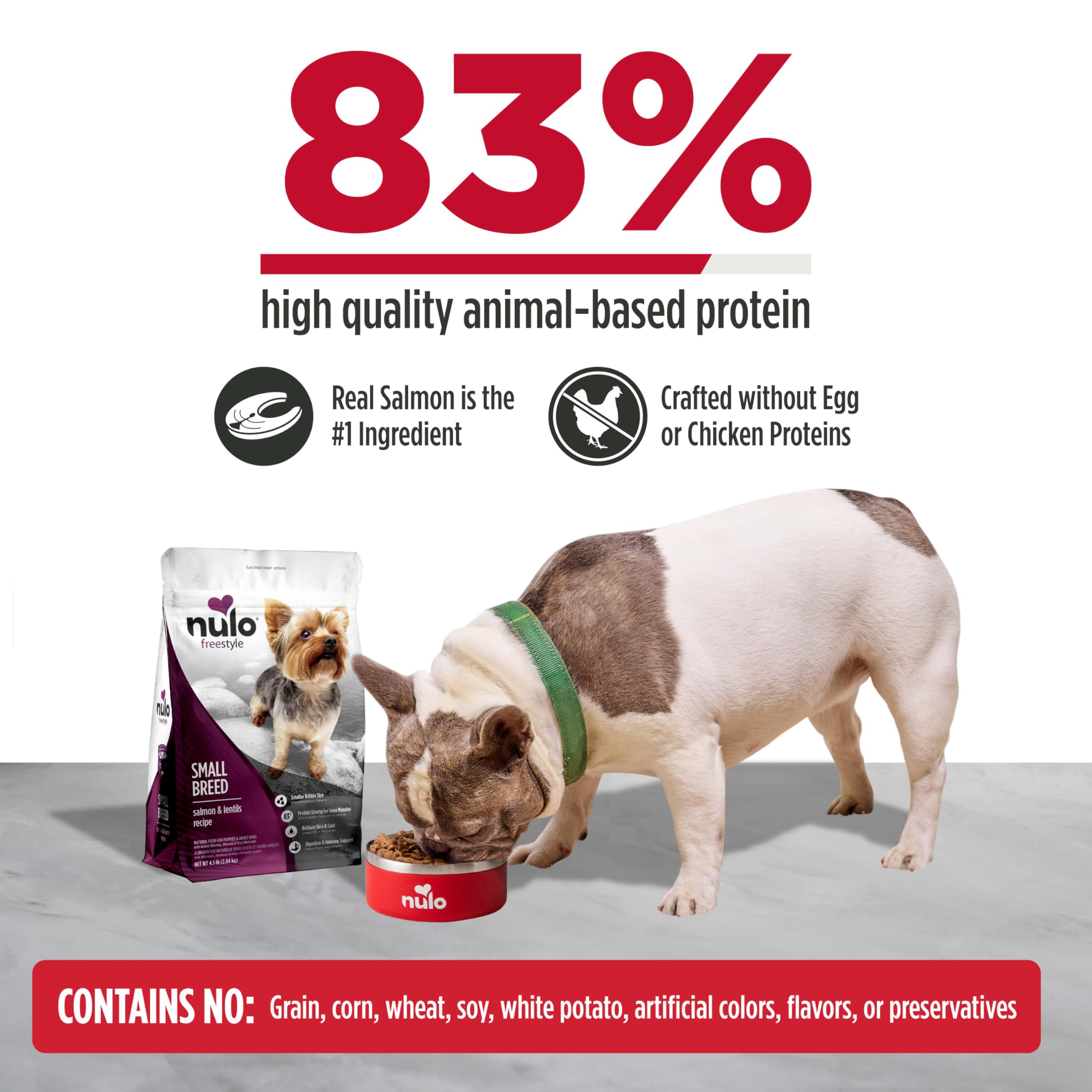 Nulo Freestyle Small Breed Dog Food, Premium Adult and Puppy Grain-Free Dry Smaller Sized Kibble Food, with BC30 Probiotic for H