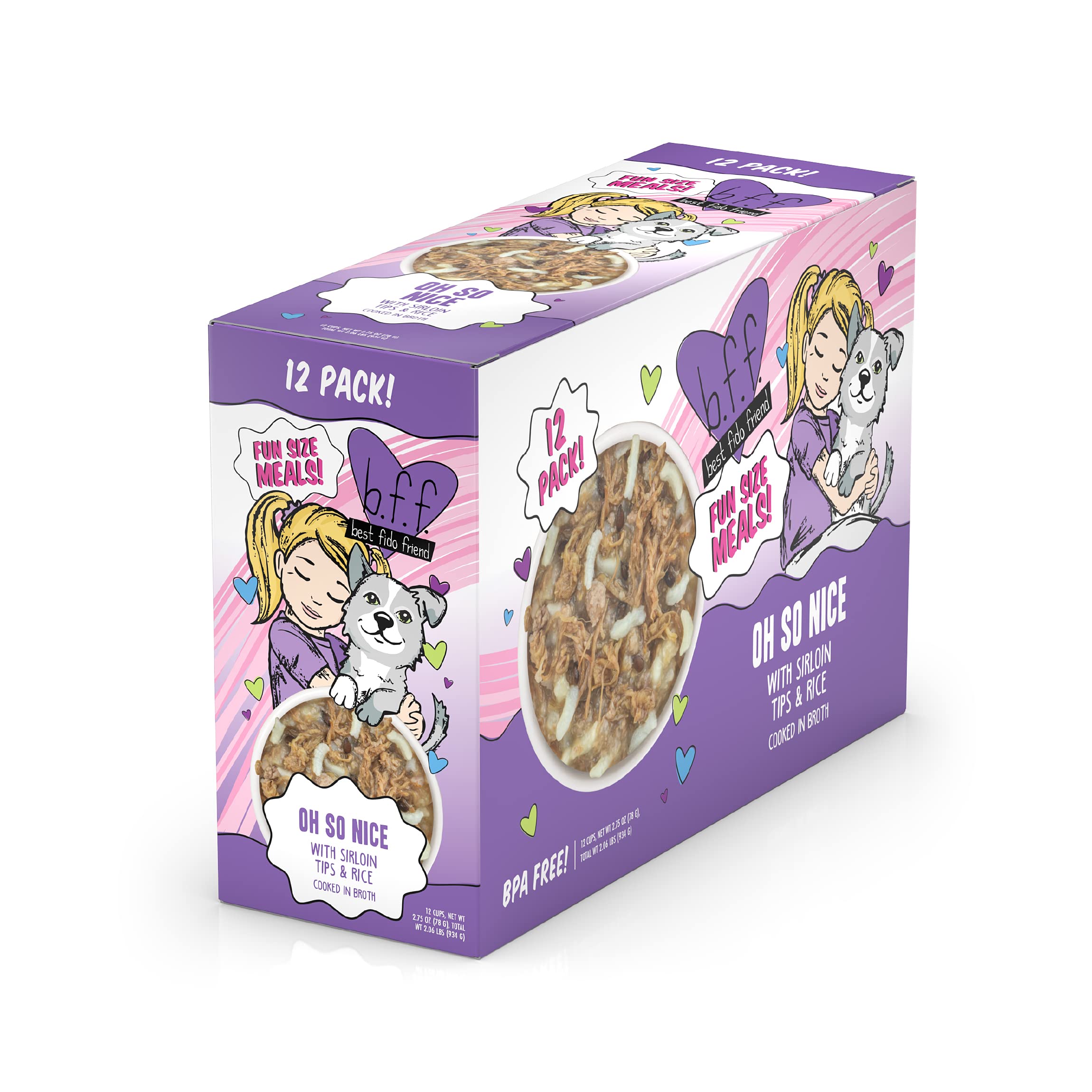 Weruva B.F.F. Best Fido Friend Fun Size Meals, Oh So Nice, 2.75oz Cup, Pack of 12