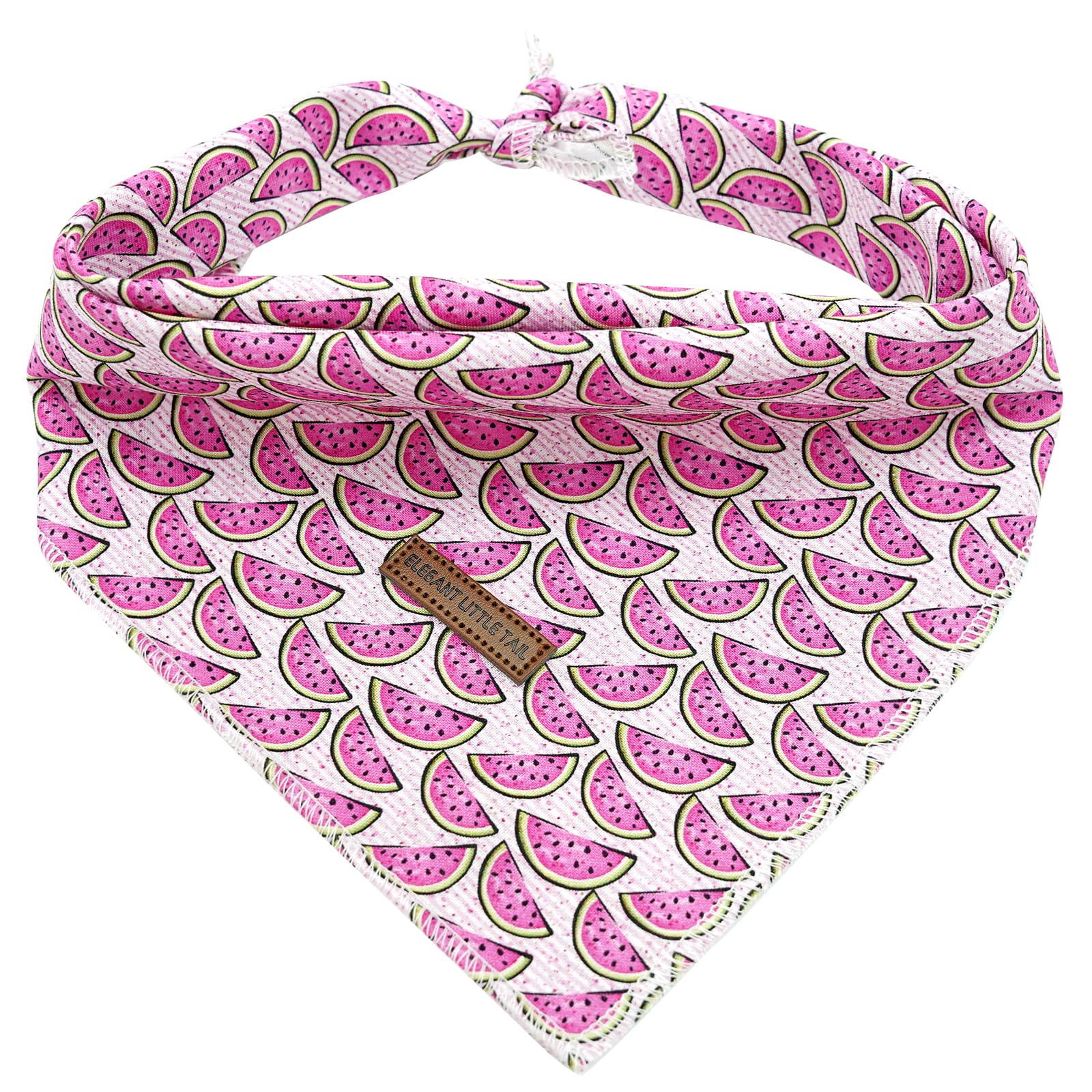 Elegant Little Tail Dog Bandana 1Pc Washable Cotton Summer Dog Kerchief Reversible Cotton Bibs Scarf Triangle Dog Scarfs For Sma