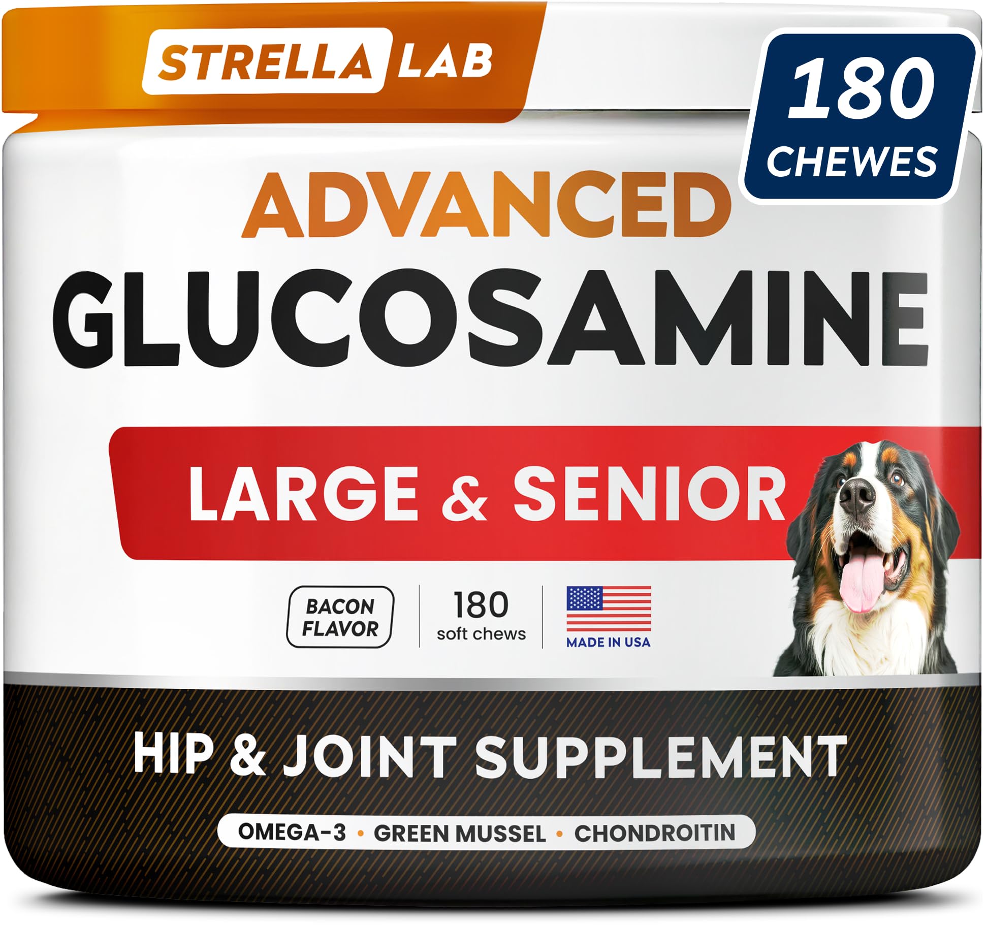 Advanced Glucosamine Chondroitin Joint Supplement for Dogs - Hip & Joint Pain Relief Pills - Green Lipped Mussel & Collagen - La