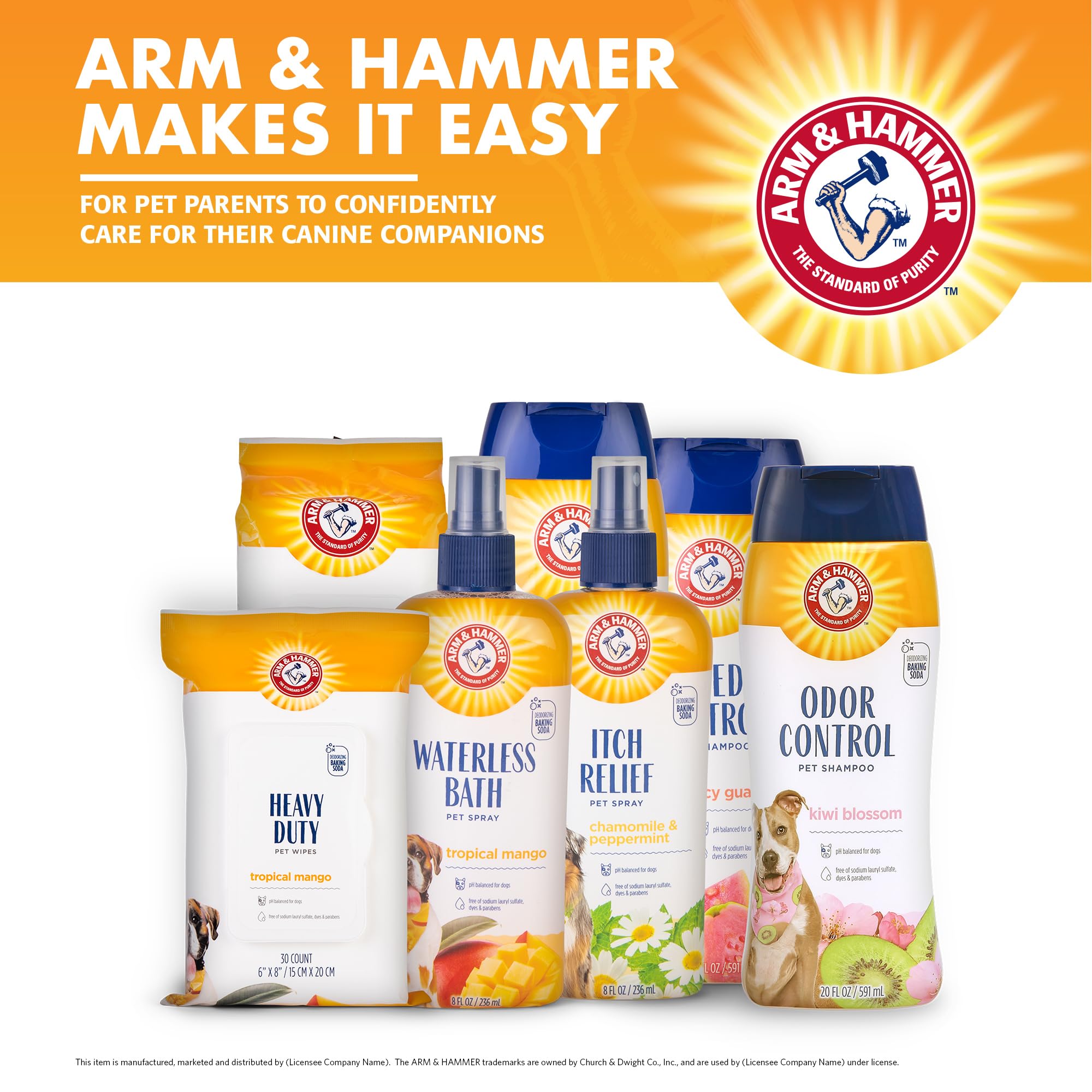 Arm & Hammer For Pets Heavy Duty Multipurpose Bath Wipes For Dogs, Travel Size, Mango Scent | All Purpose Dog Wipes Remove Odor & Refresh Skin For Pets | 30 Ct Pack Of Travel Pet Wipes