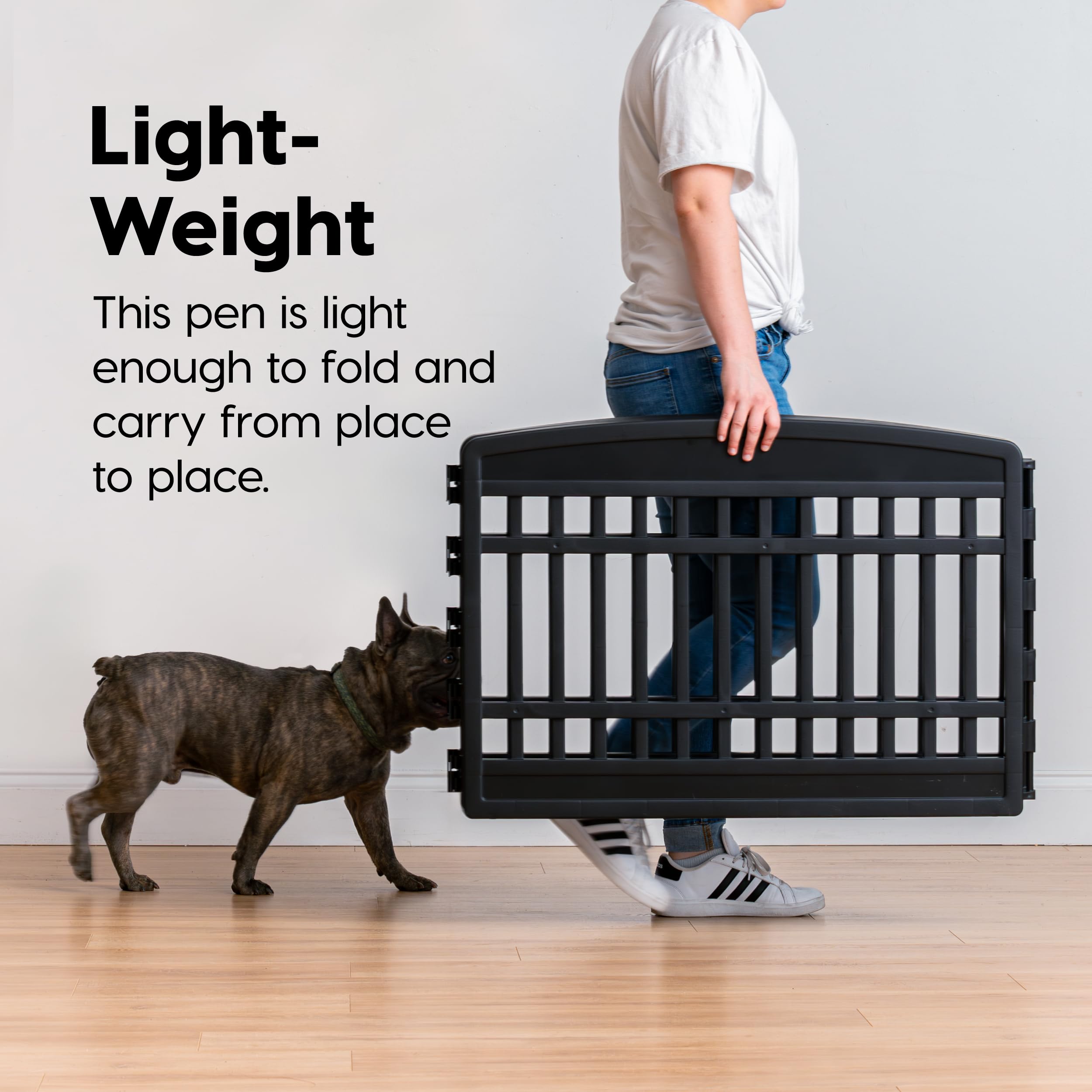 Iris Usa Dog Playpen, 6-Panel 24' Pet Playpen, Puppy Playpen, Indoor/Outdoor Dog Pen, 60 X 60 X 24, Foldable, Customizable, Black