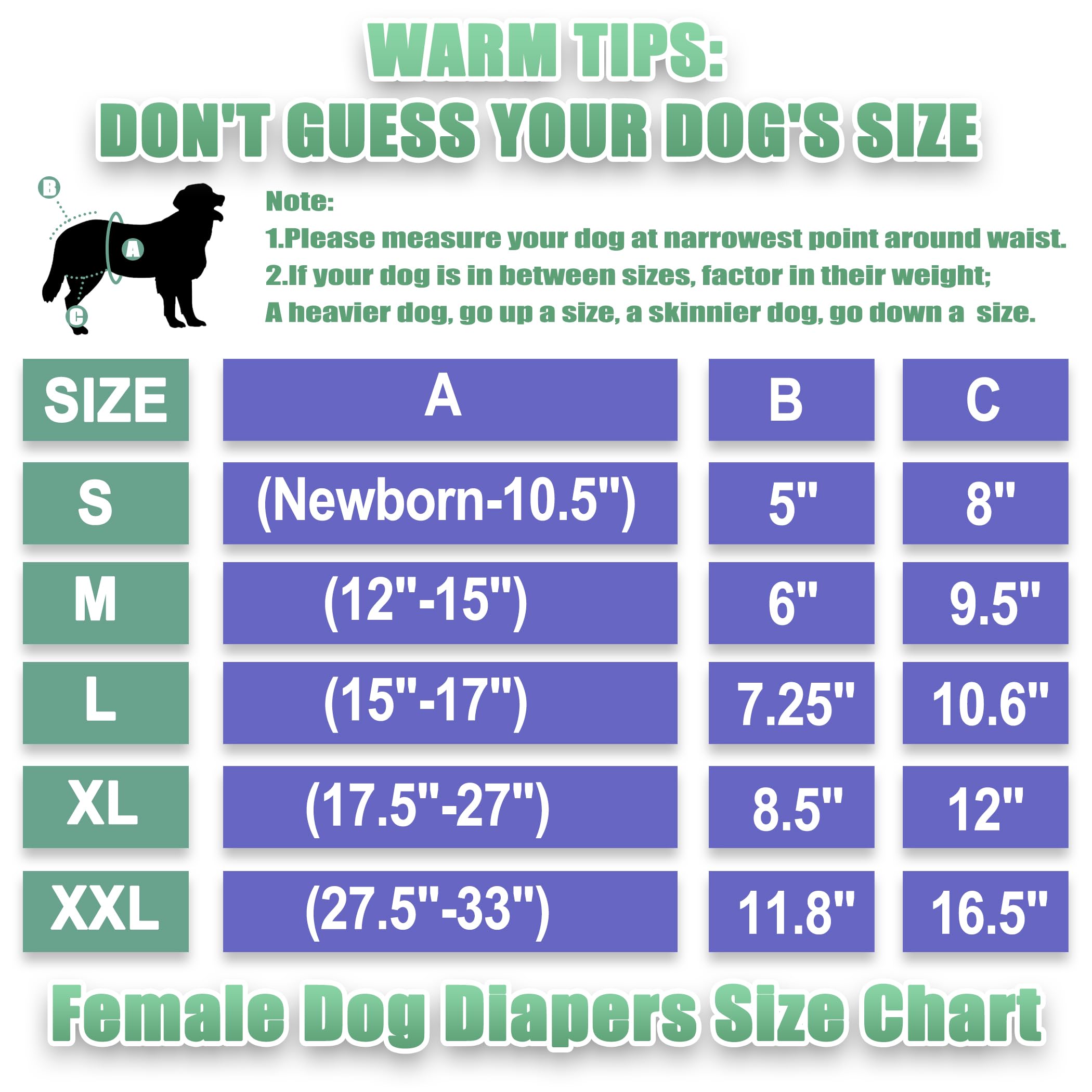 wegreeco Washable Reusable Premium Dog Diapers,Pack of 3,Small Dog Puppy & Doggy Diapers Female,Dog Period Panties Diapers Femal