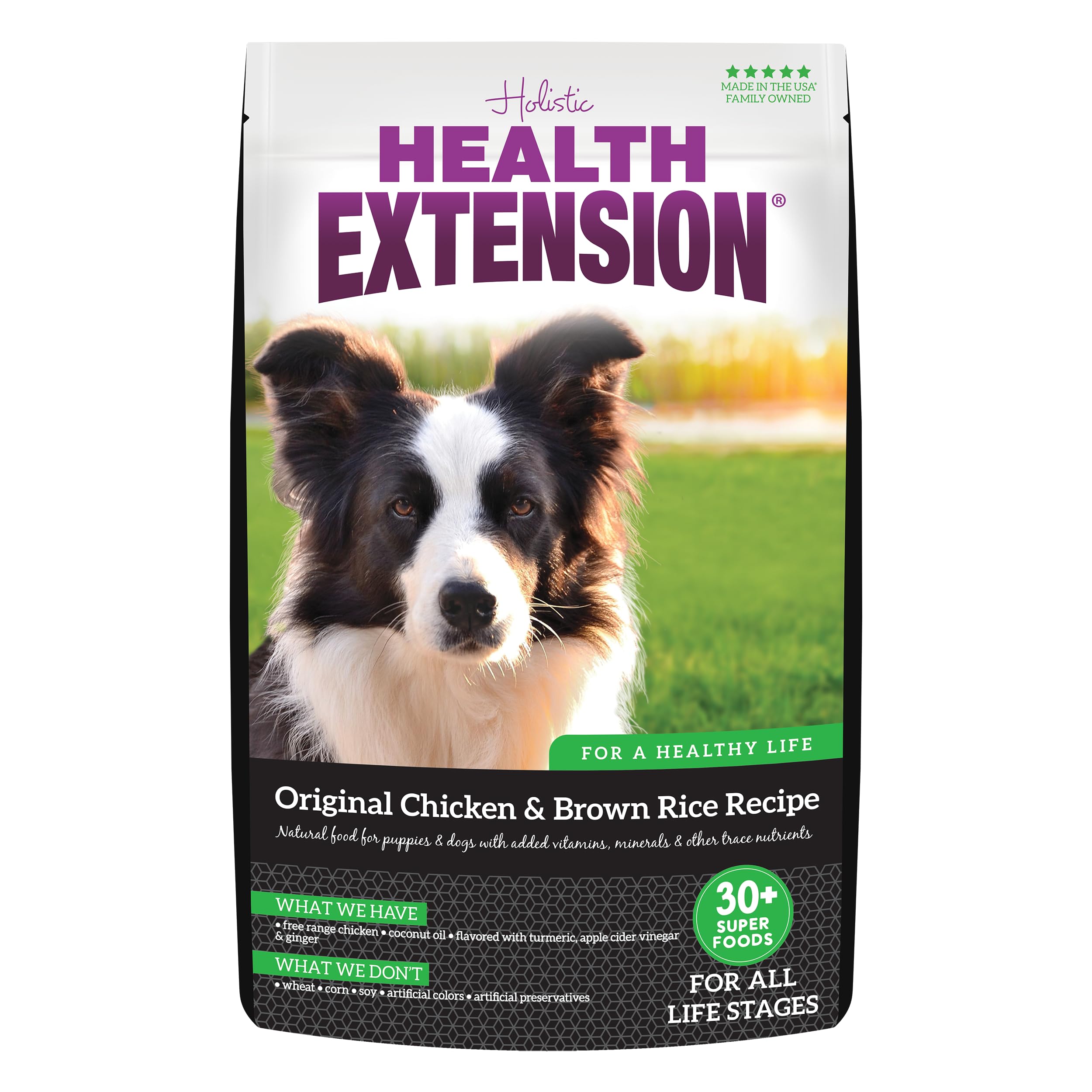 Health Extension Original Chicken & Brown Rice Dry Dog Food (40 lb / 18.14 kg) - Protein-Packed Formula with Probiotics, Omega 3