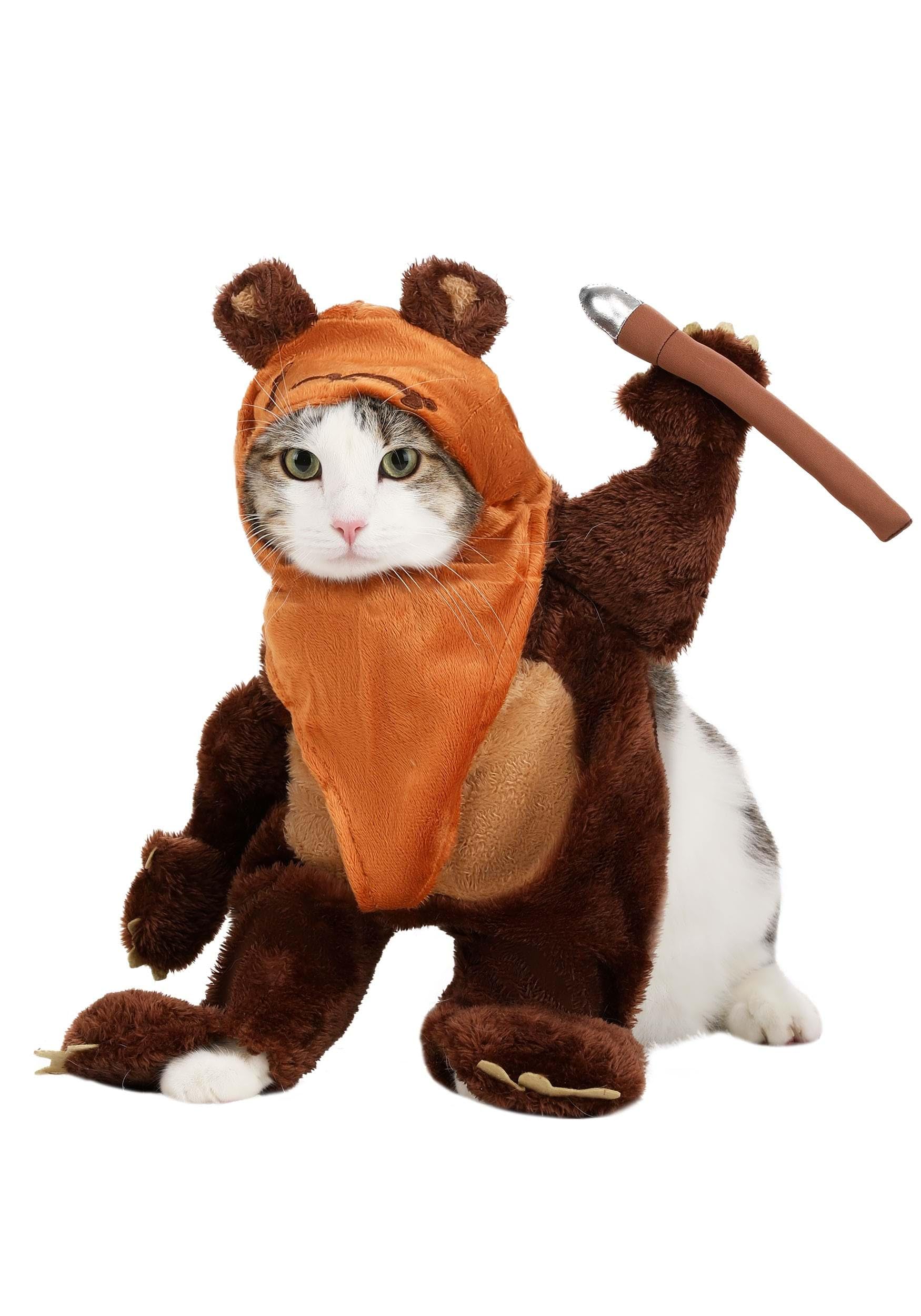 Jazwares Endor Ewok Pet Costume, L Size, Brown, Polyester, Model JWC1224LG