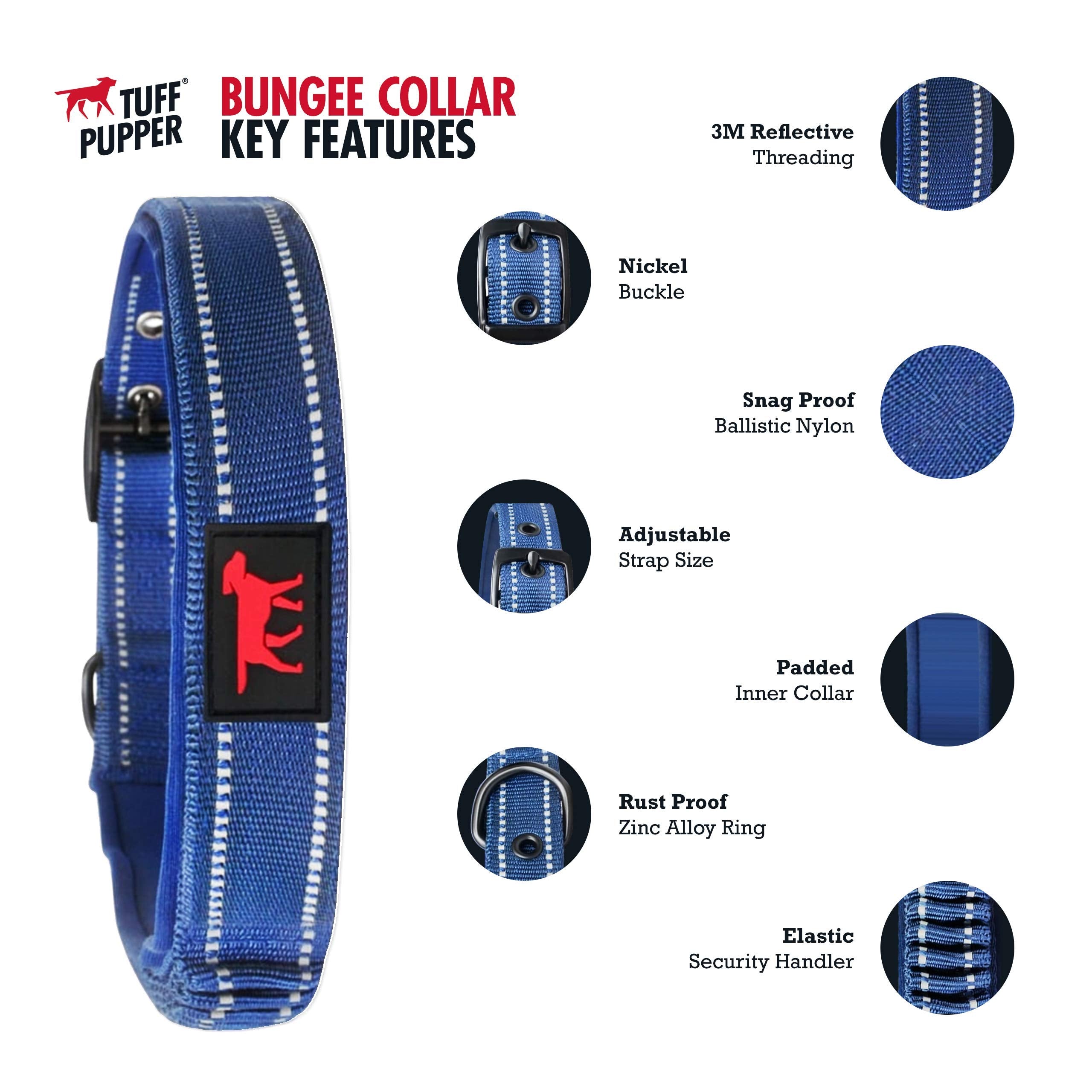 Heavy Duty Dog Collar With Handle  Ballistic Nylon Heavy Duty Collar  Padded Reflective Dog Collar With Adjustable Stainless Ste