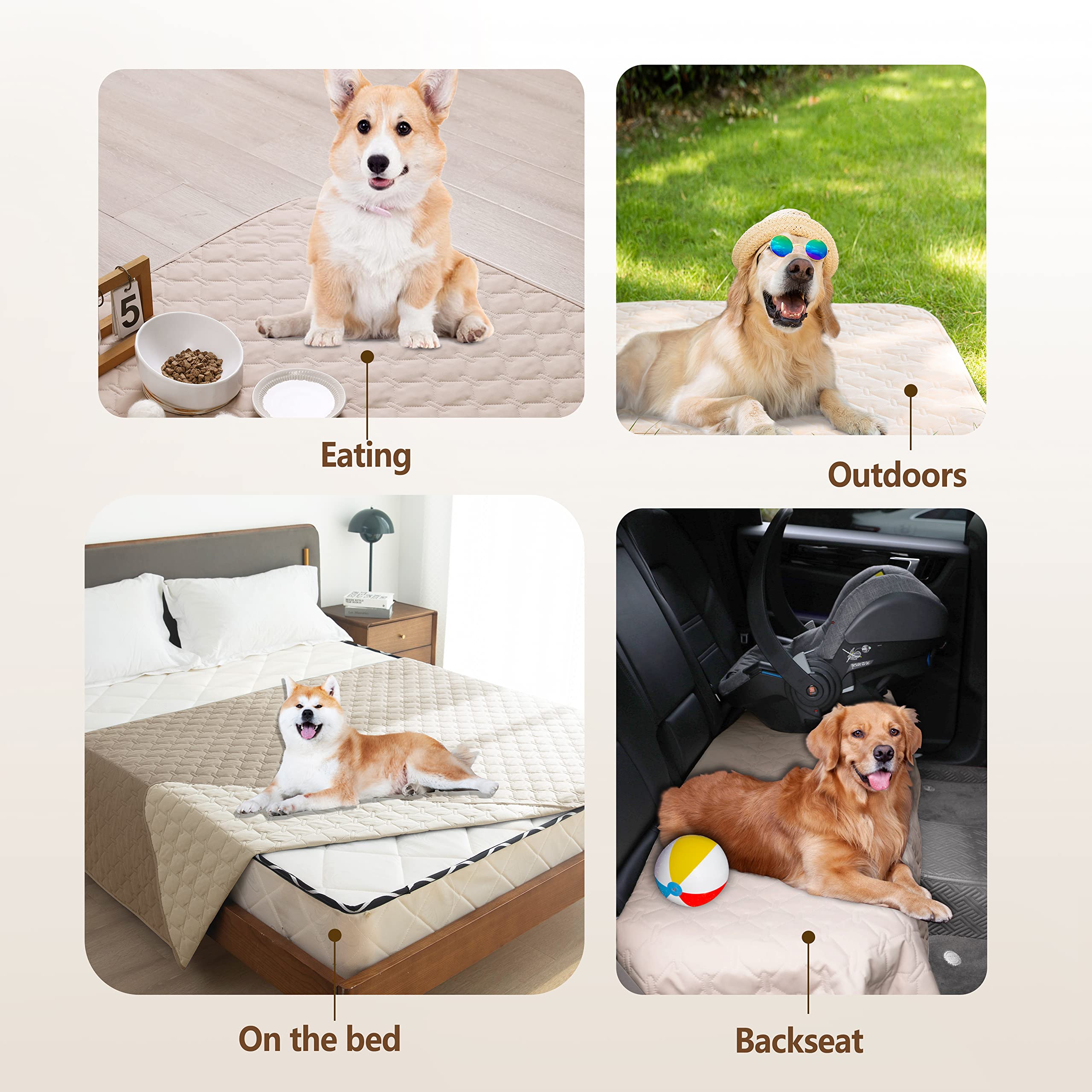 Gogobunny 100% Double-Sided Waterproof Dog Bed Cover Pet Blanket Sofa Couch Furniture Protector For Puppy Large Dog Cat, Reversi