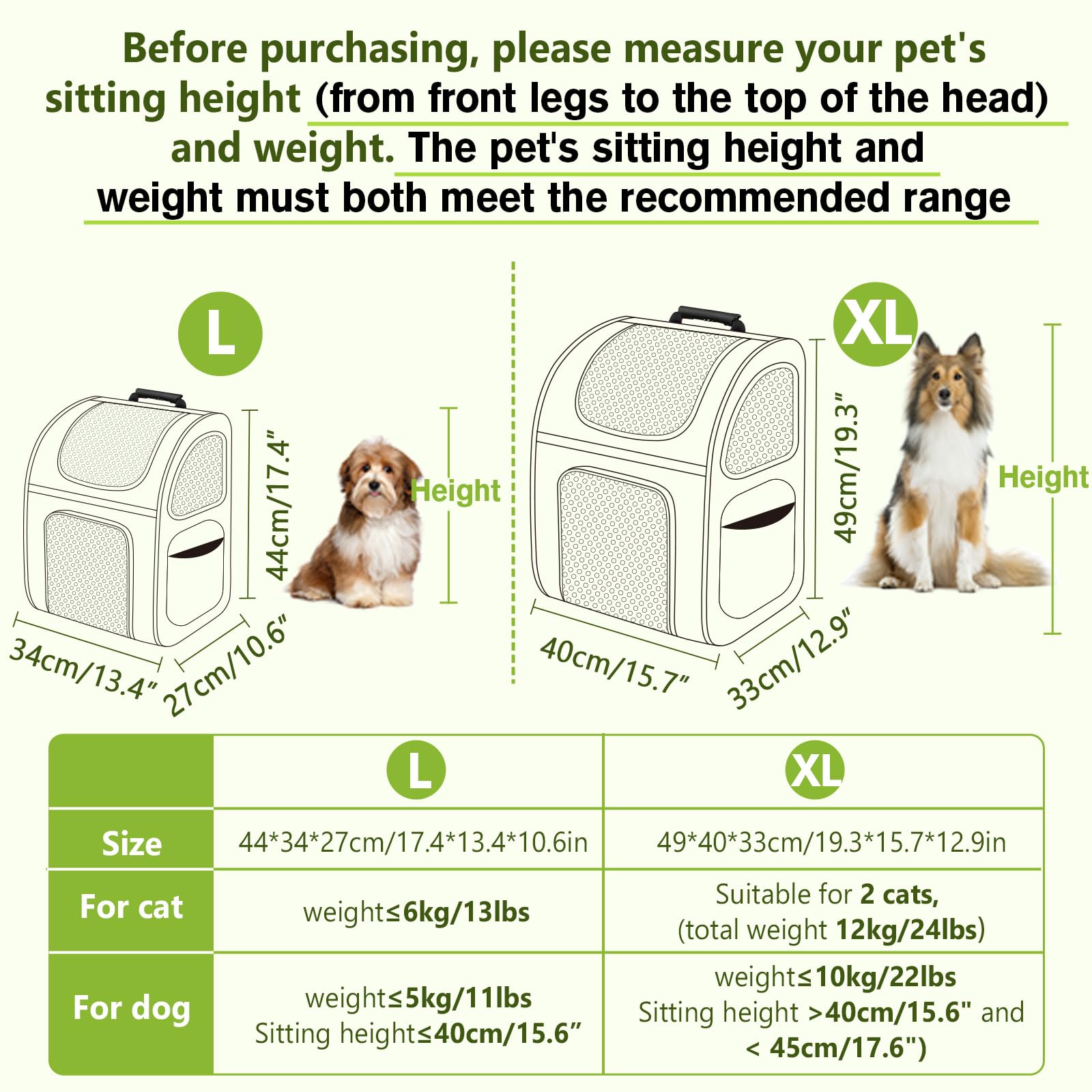 Pecute Pet Carrier Backpack, Large Cat Carrier Backpack, Expandable Cat Backpack with Breathable Mesh for Medium Large Cats, and