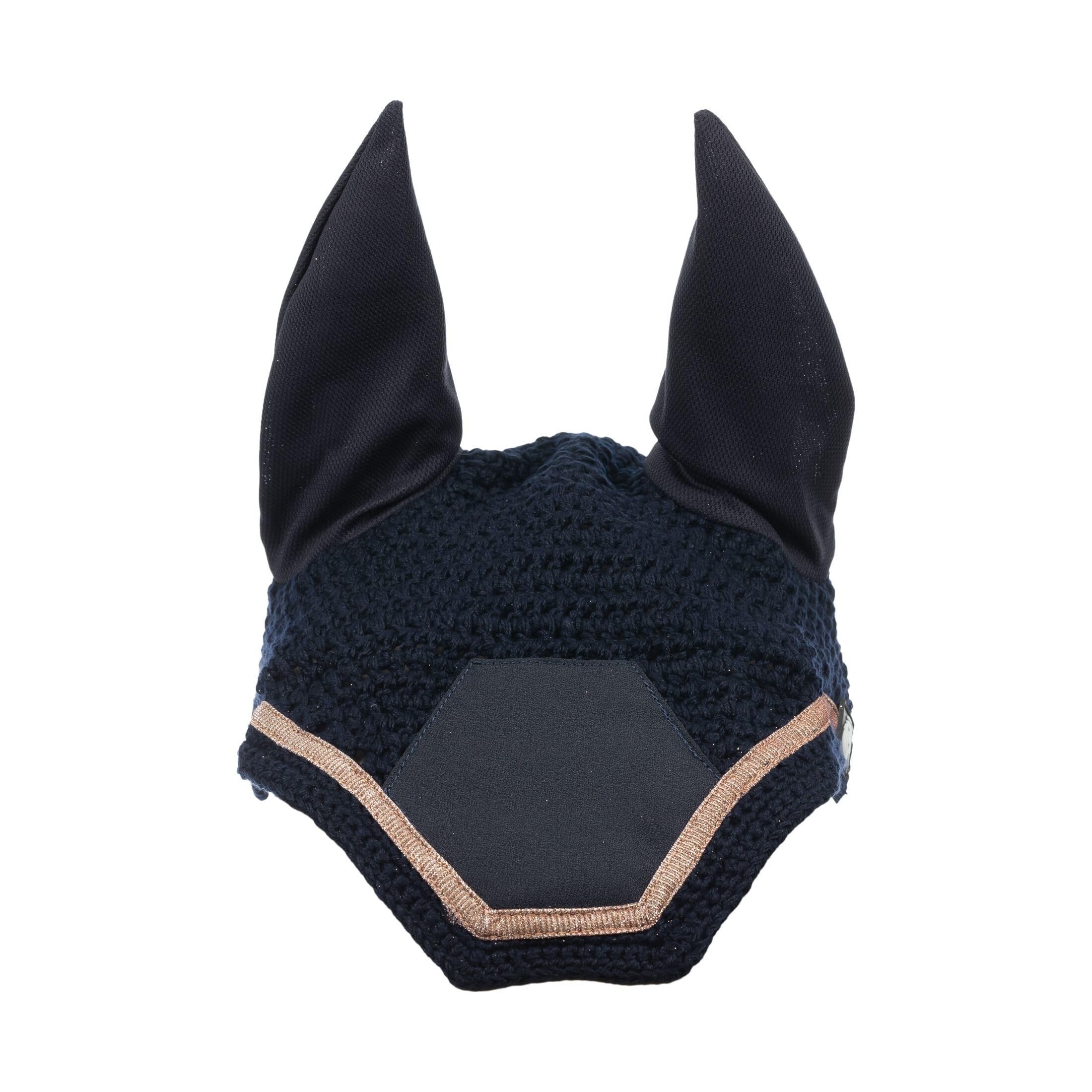 Equinavia Glam Ear Net - Navy/Gold - Horse