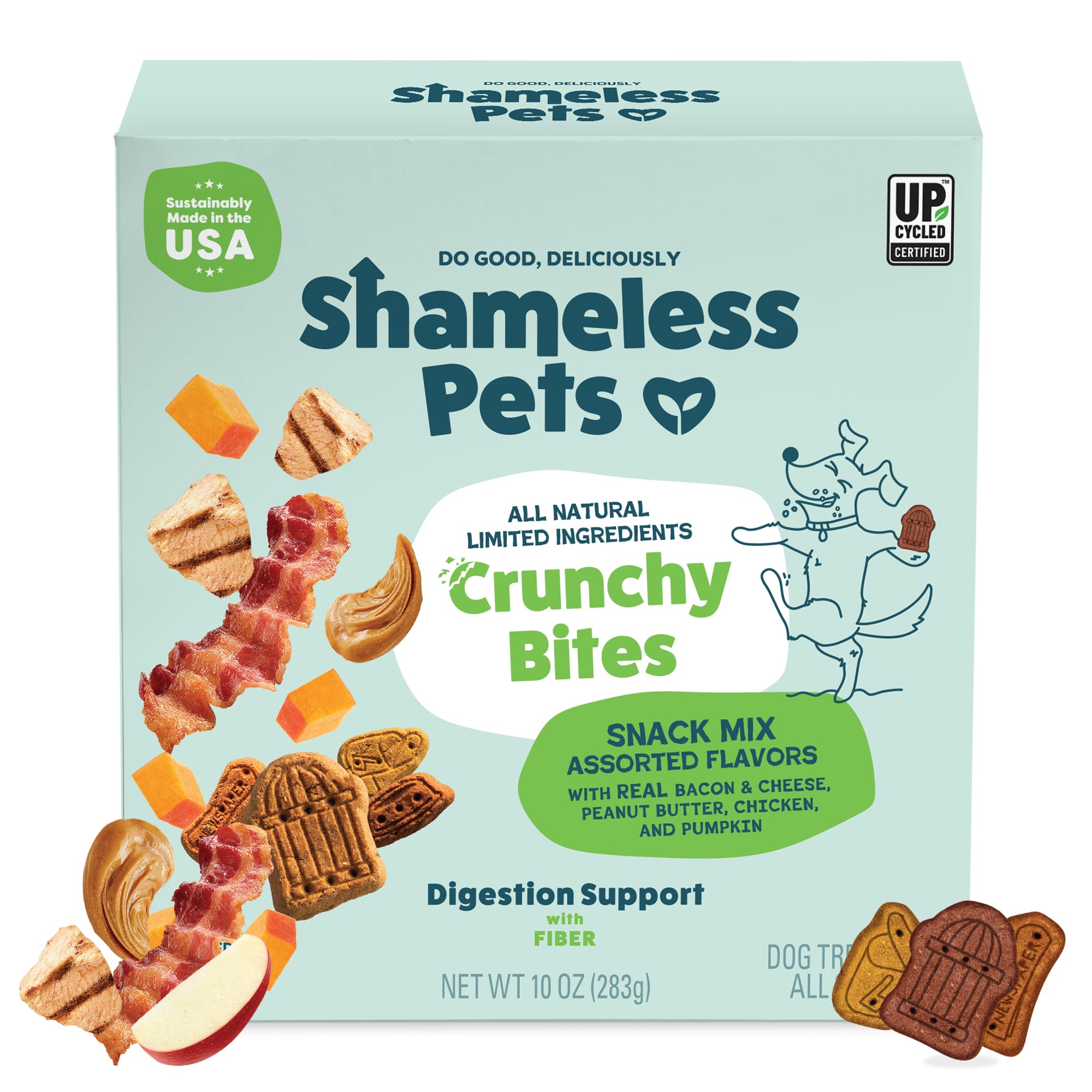 Shameless Pets Crunchy Dog Treats - Party Mix Variety, 10oz - Healthy Dog Biscuits & Cookies Treats for Small, Medium, and Large