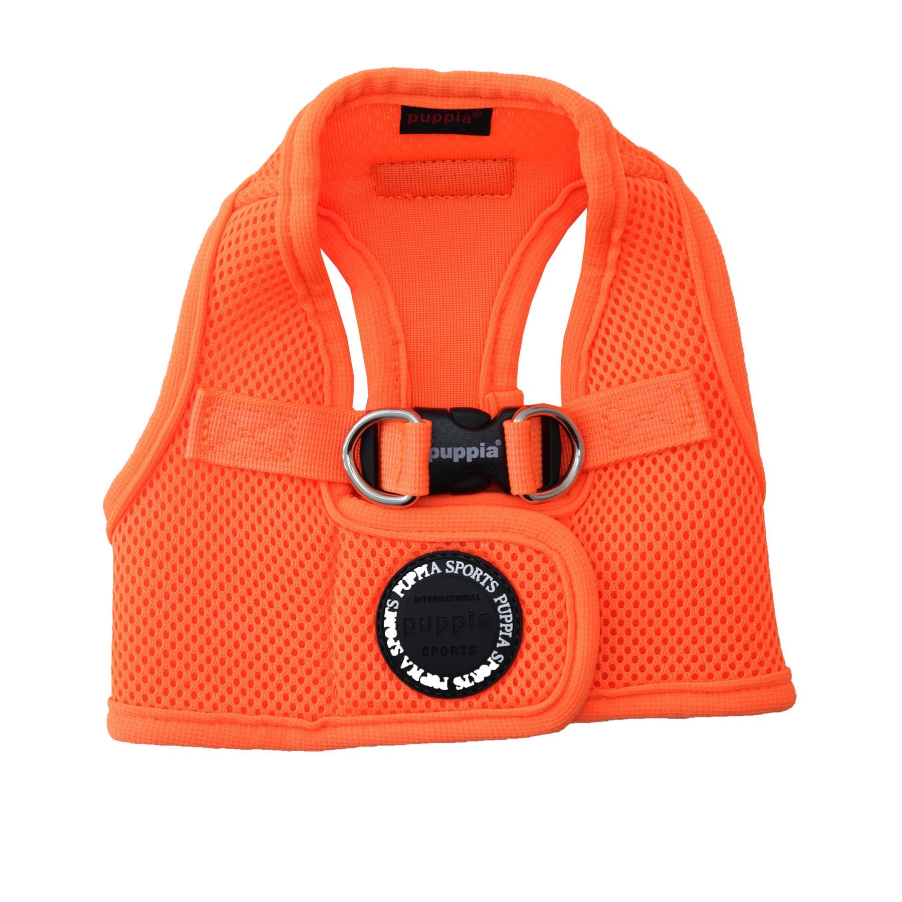 Puppia Neon Soft Vest Harness Step-in No Choke No Pull Walking Training for Small and Medium Dog, Orange, Small