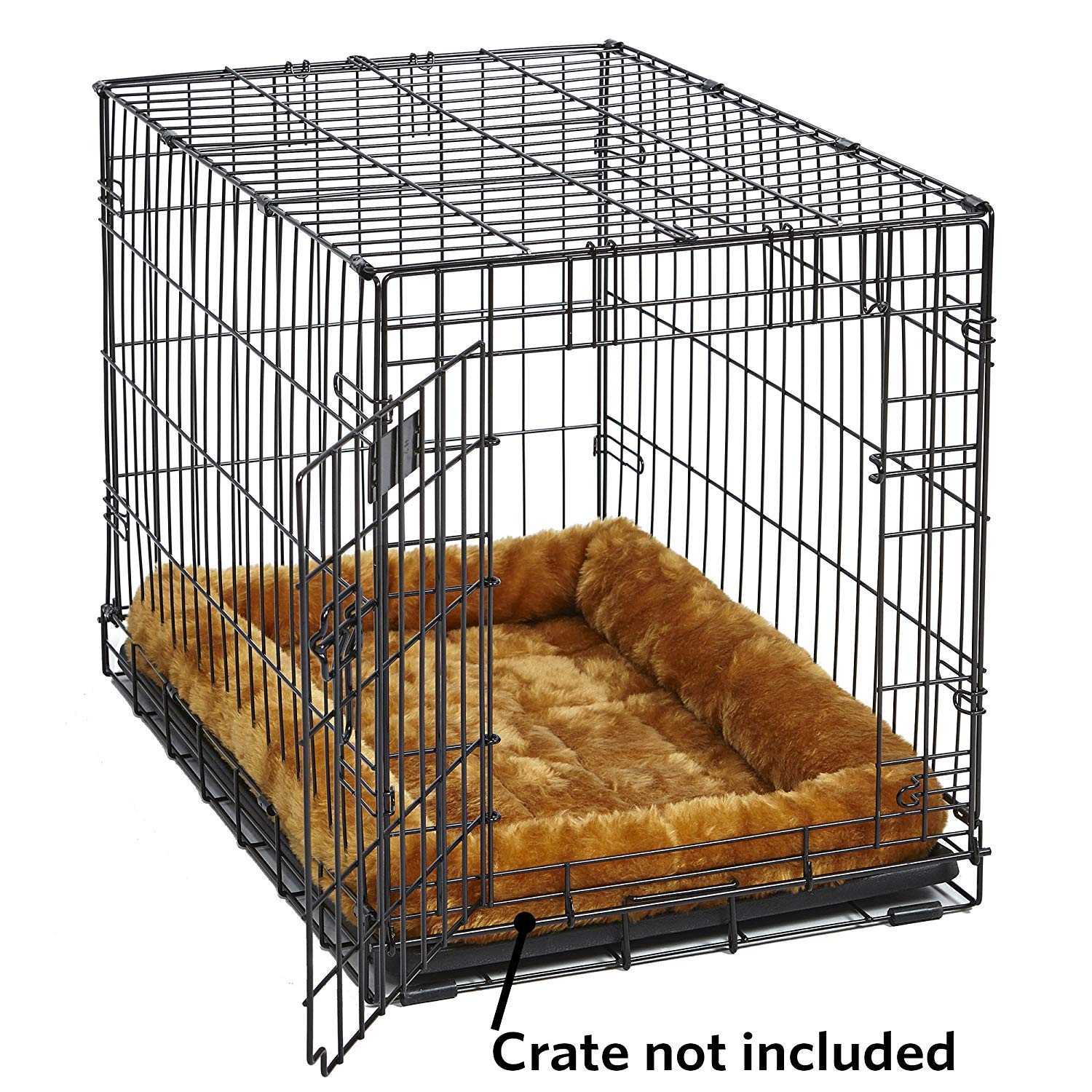 Midwest Homes For Pets Dog Bed 22L-Inch White Cinnamon Dog Bed Or Cat Bed W/ Comfortable Bolster | Ideal For Xs Dog Breeds & Fits A 22-Inch Crate | Easy Maintenance Machine Wash & Dry