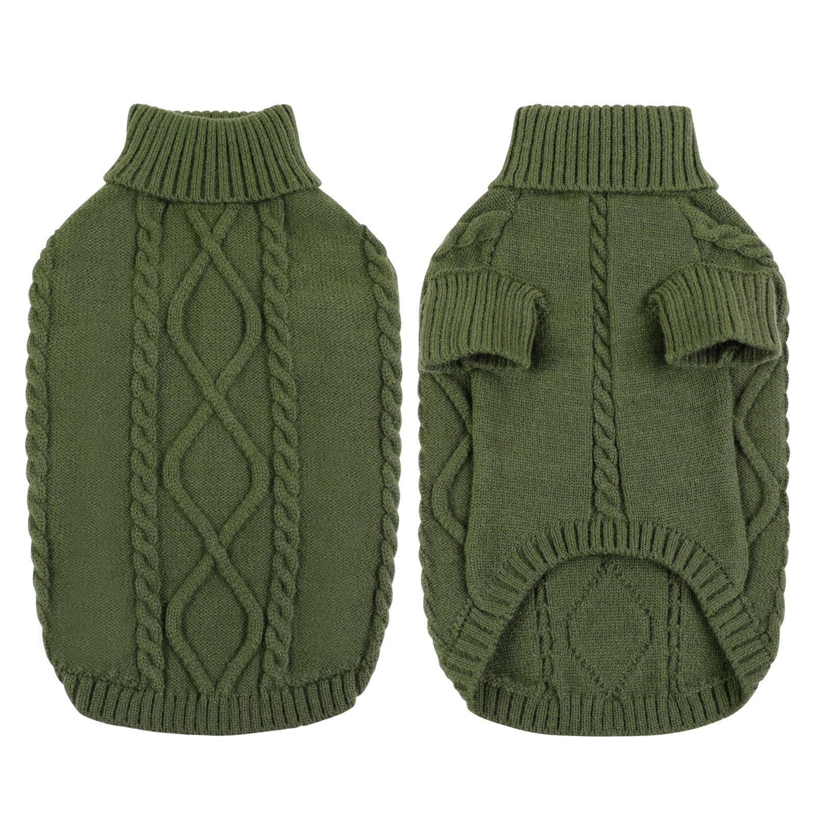 Queenmore Dog Christmas Sweater,Turtleneck Knitted Pullover Xmas Dog Clothes Sweatshirt,Dog Christmas Outfit, Warm Dog Sweaters