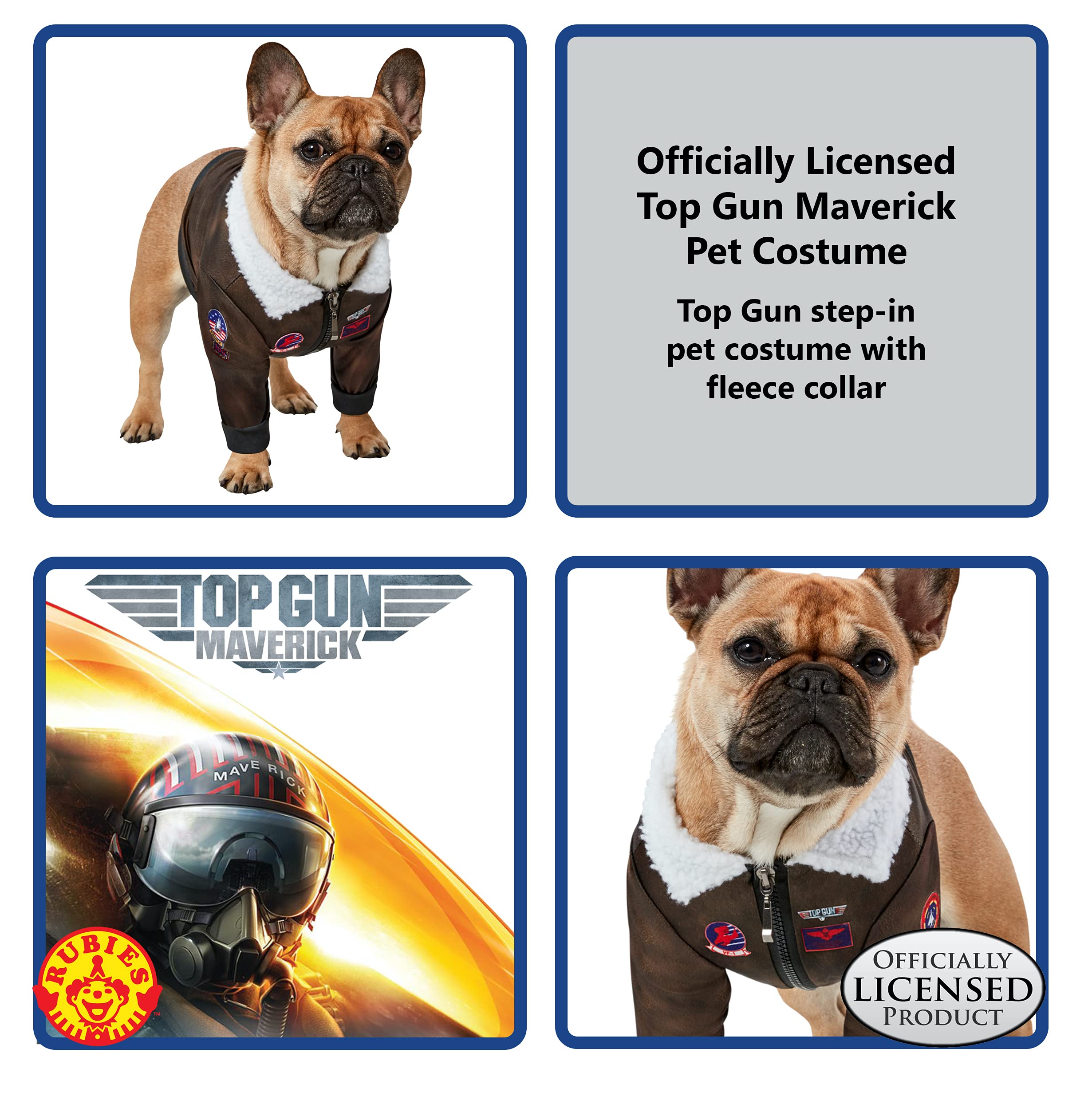 Rubies Top Gun Classic Pet Costume - X-Small, As Shown - Ideal for Themed Parties and Halloween, Model 202353_XS