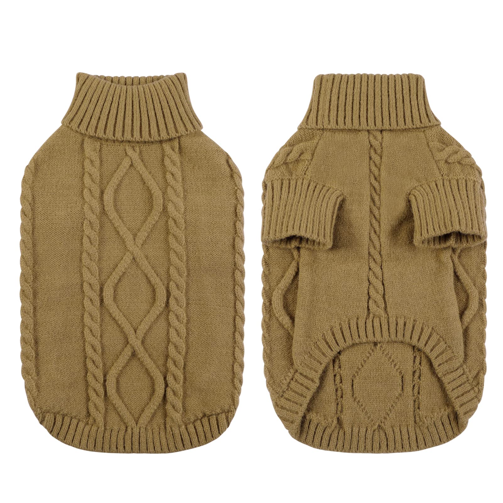 Queenmore Large Dog Sweater For Pitbull & Labrador, Xxl Warm Knitted Pet Sweatershirt For Boy & Girl Dogs (Brown, 2Xl)