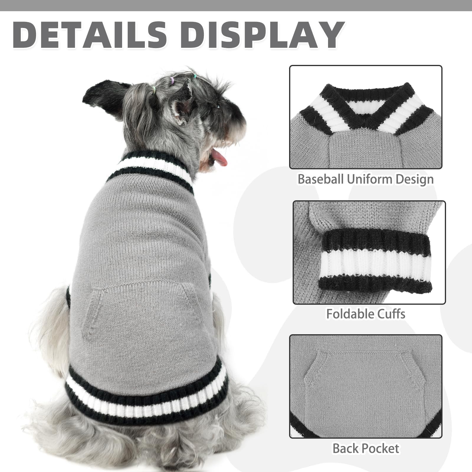 Kooltail Medium Dog Sweater Winter Clothes - Knitwear Soft Cold Weather Coat With Pocket, Pet Fleece Sweatshirt Shirt Pullover O