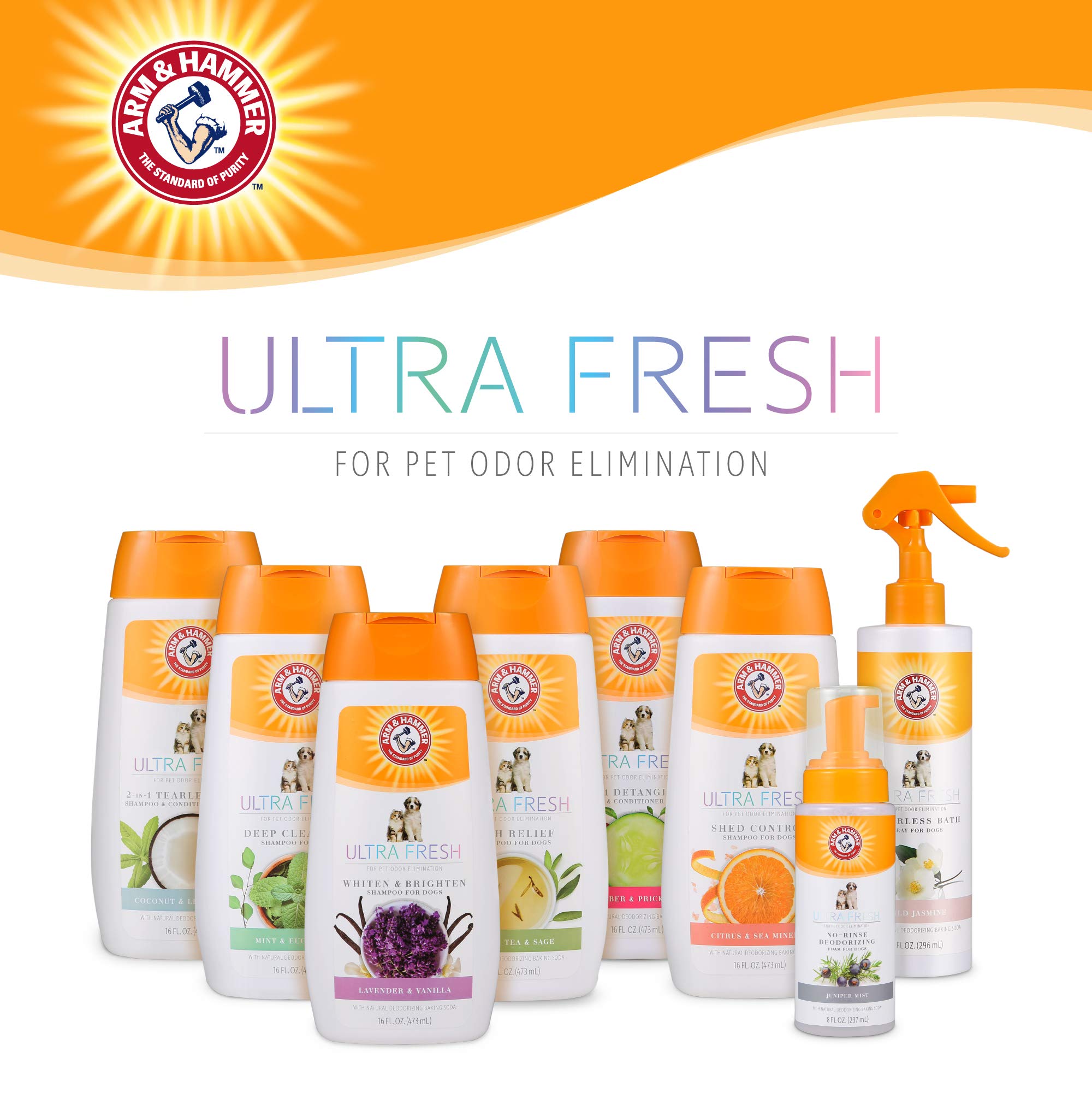 Arm & Hammer Ultra Fresh Whitening And Brightening Shampoo For Dogs | Baking Soda Neutralizes Bad Odors For An Advanced Clean | Calming Lavender And Vanilla Scent
