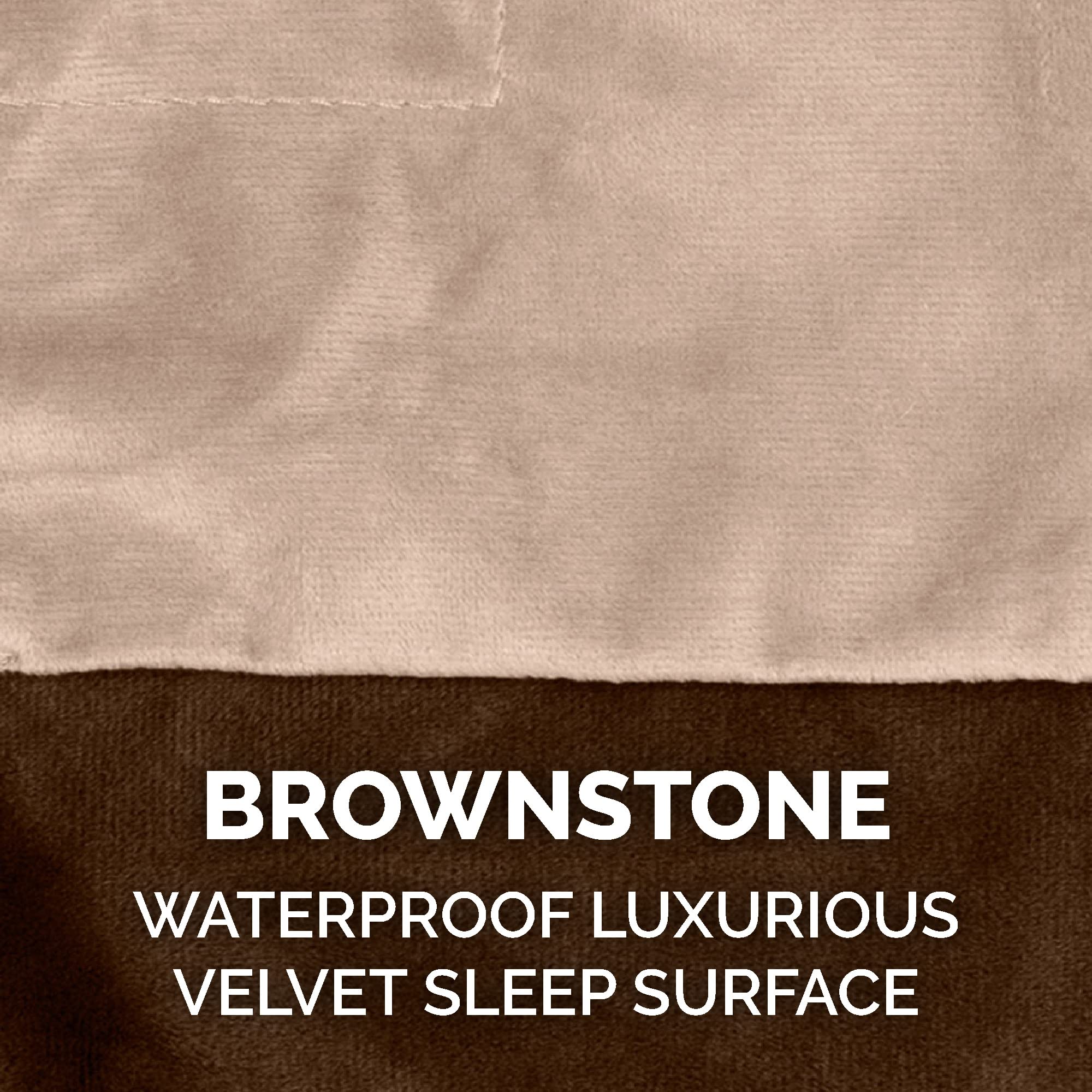 Furhaven Waterproof Throw Blanket For Dogs & Indoor Cats, Washable - Two-Tone Luxe Velvet Dog Blanket - Brownstone, Small
