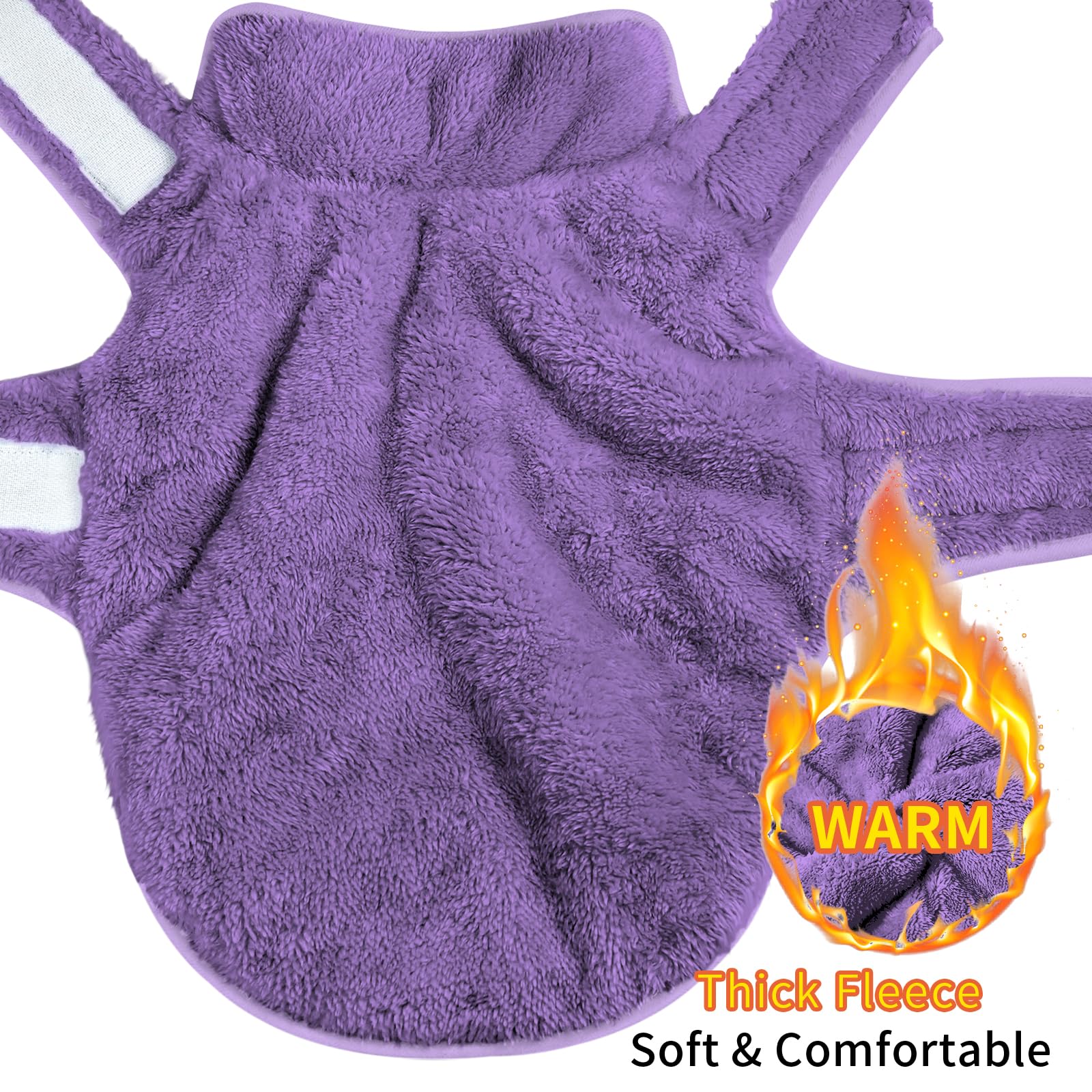 Malier Reversible Fleece Dog Coat, Windproof Warm Snow Jacket Vest For Small To Large Dogs (Purple, X-Small)