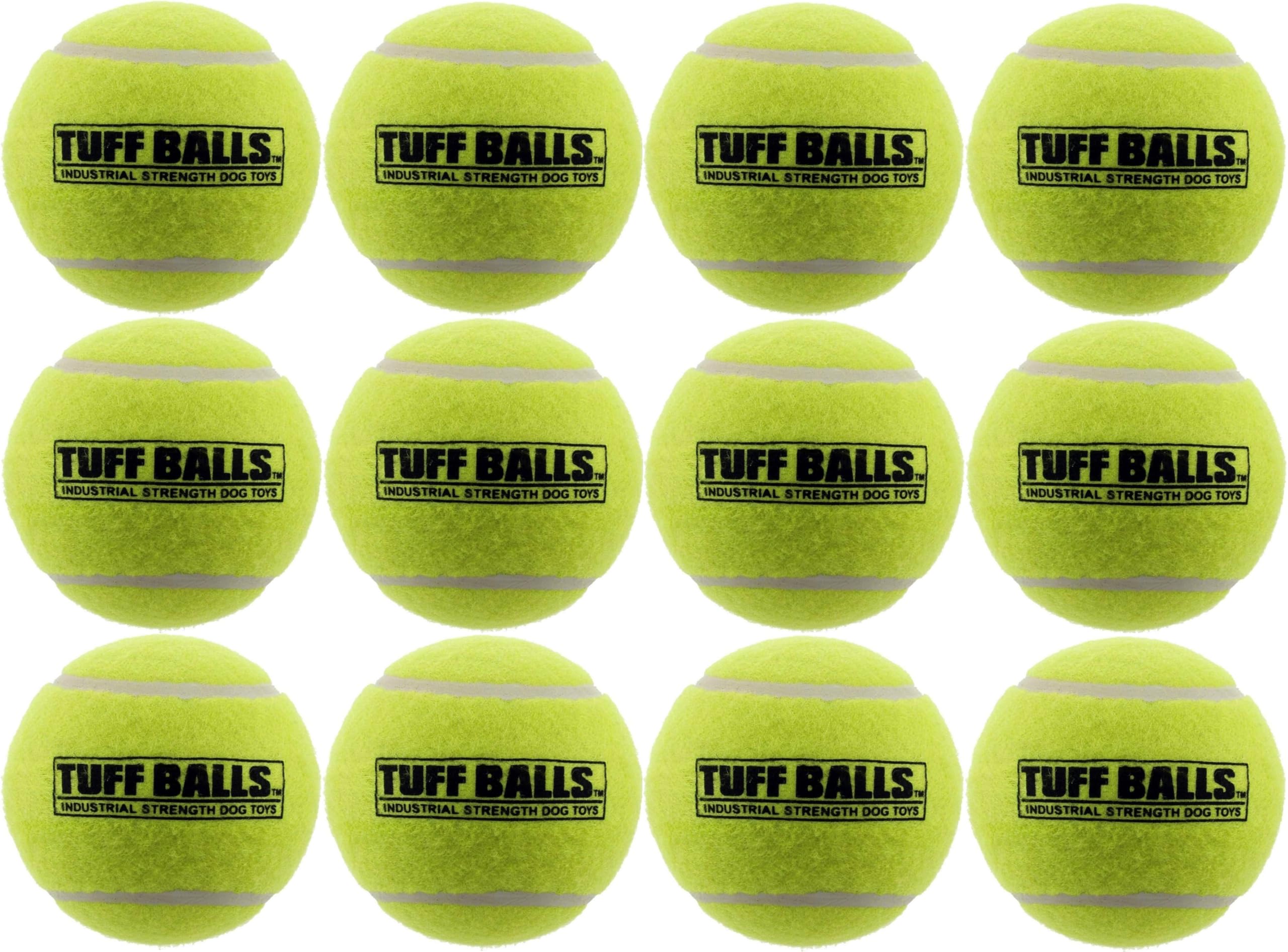 Petsport Usa 4' Giant Tuff Balls For Large Dogs [Pet Safe Non-Toxic Industrial Strength Tennis Balls For Exercise, Play Time & Dog Training](12 Pack)