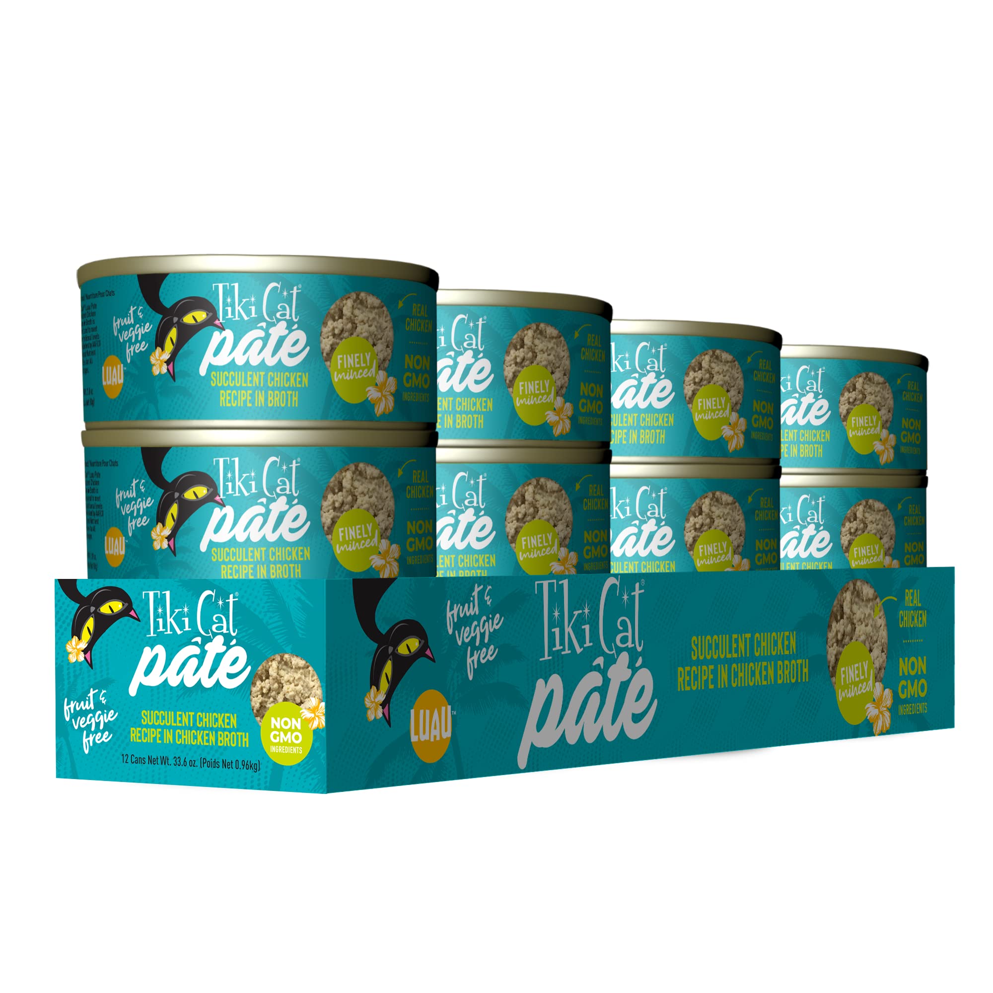 Tiki Cat Luau Pt  , Succulent Chicken Recipe in Broth, Grain-Free Balanced Nutrition Wet Canned Cat Food, for All Life Stages, 2