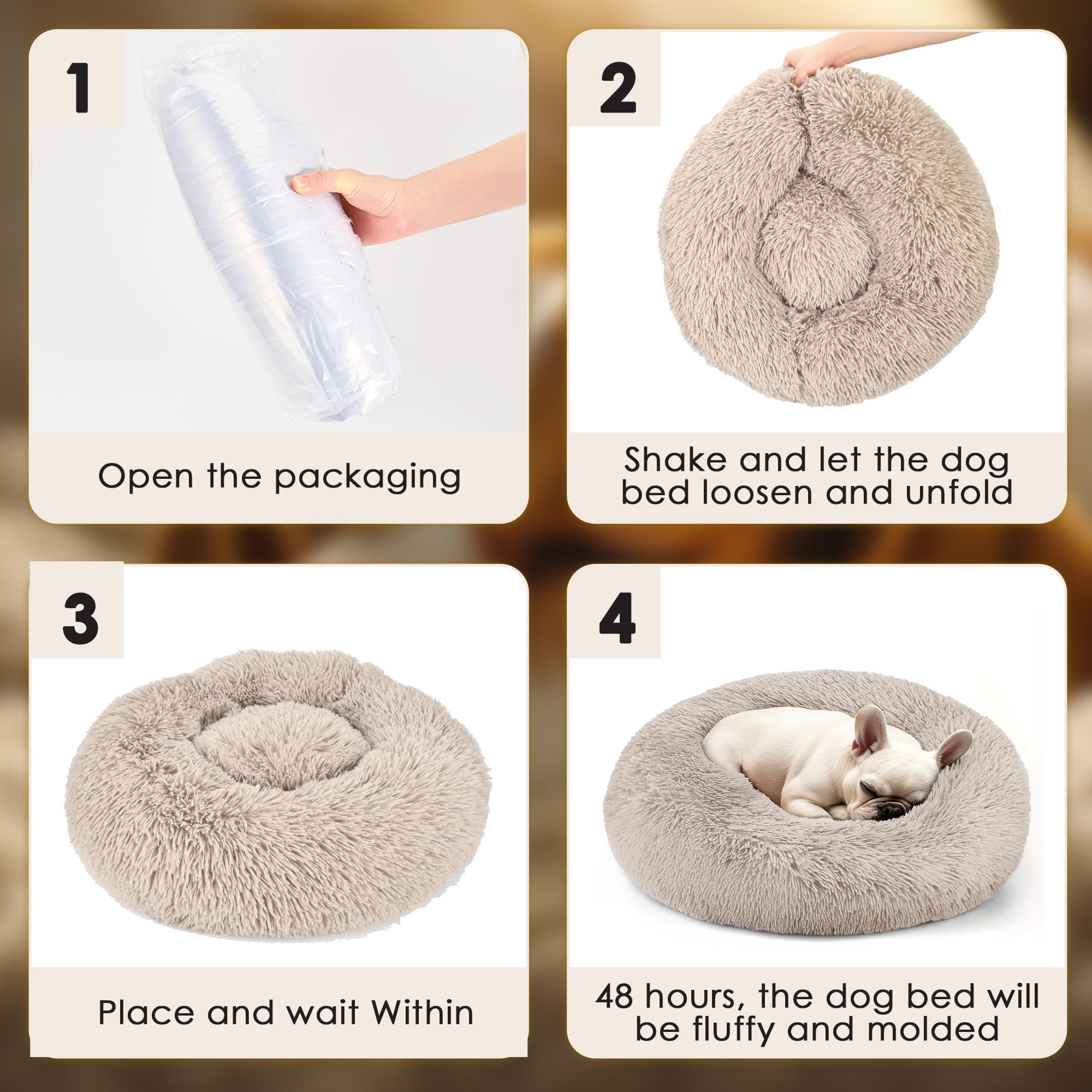 Dog Beds Large Sized Dog and Cats, 32in Pet Beds for Large Pet, Washable Indestructible Extra Large Dog Bed (Brown)