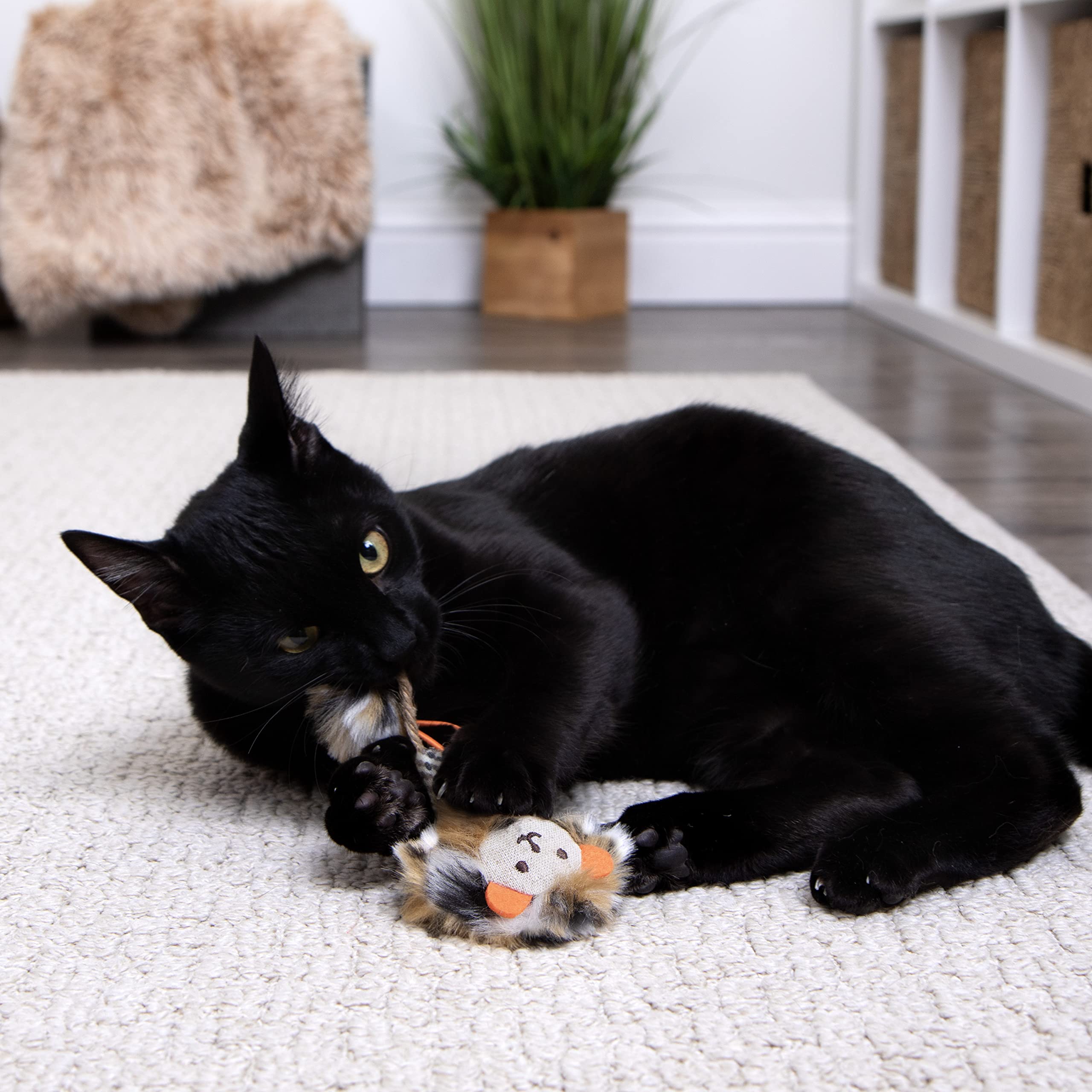 Smartykat Instincts Happynip Prideful Player Launcher Plush Interactive Cat Toy, Contains Catnip & Silvervine - Brown, One Size