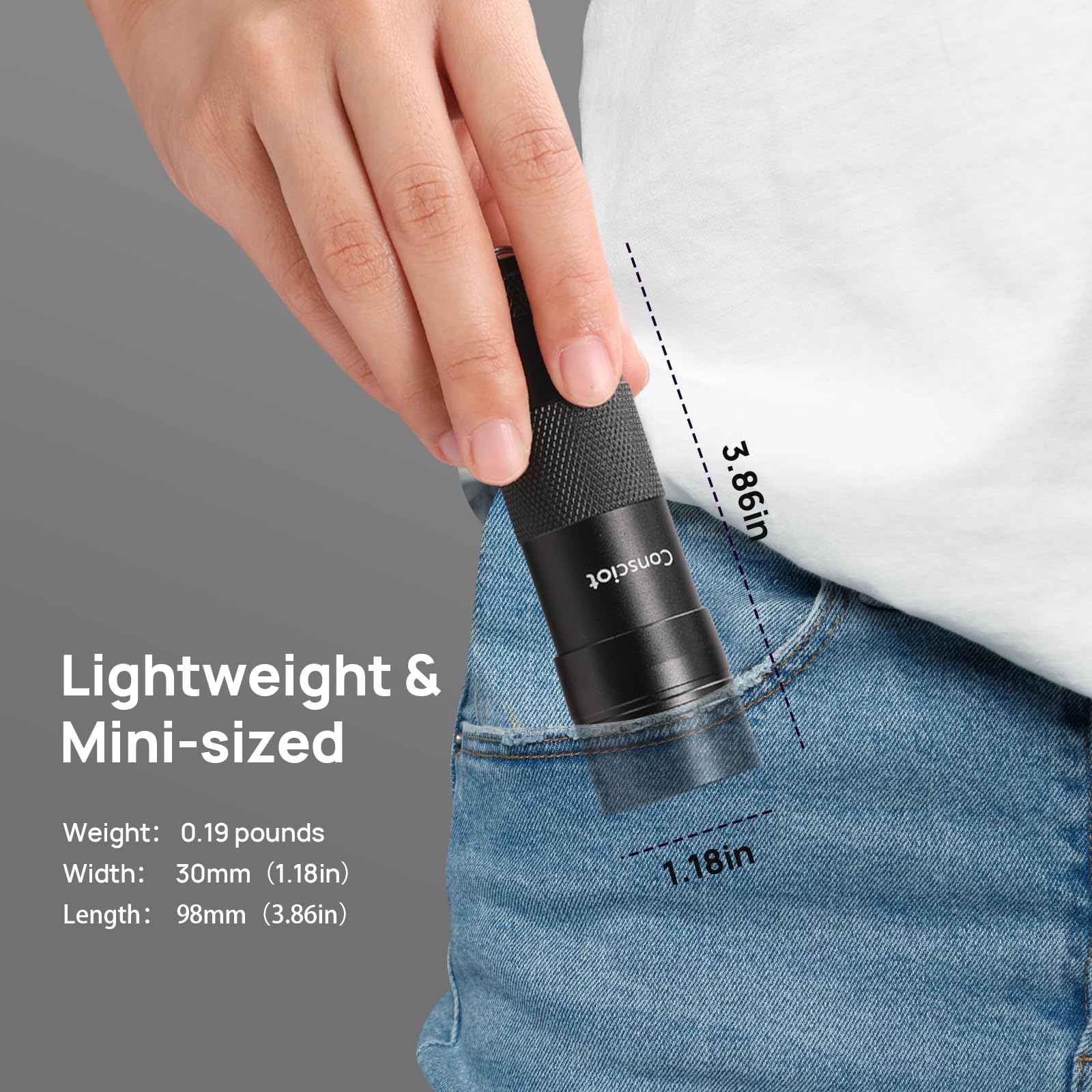 Consciot 2 Pack Uv Flashlight Black Light, 12 Led 395Nm Ultraviolet Blacklight, Portable Mini Torch Light Pet Urine Detector For