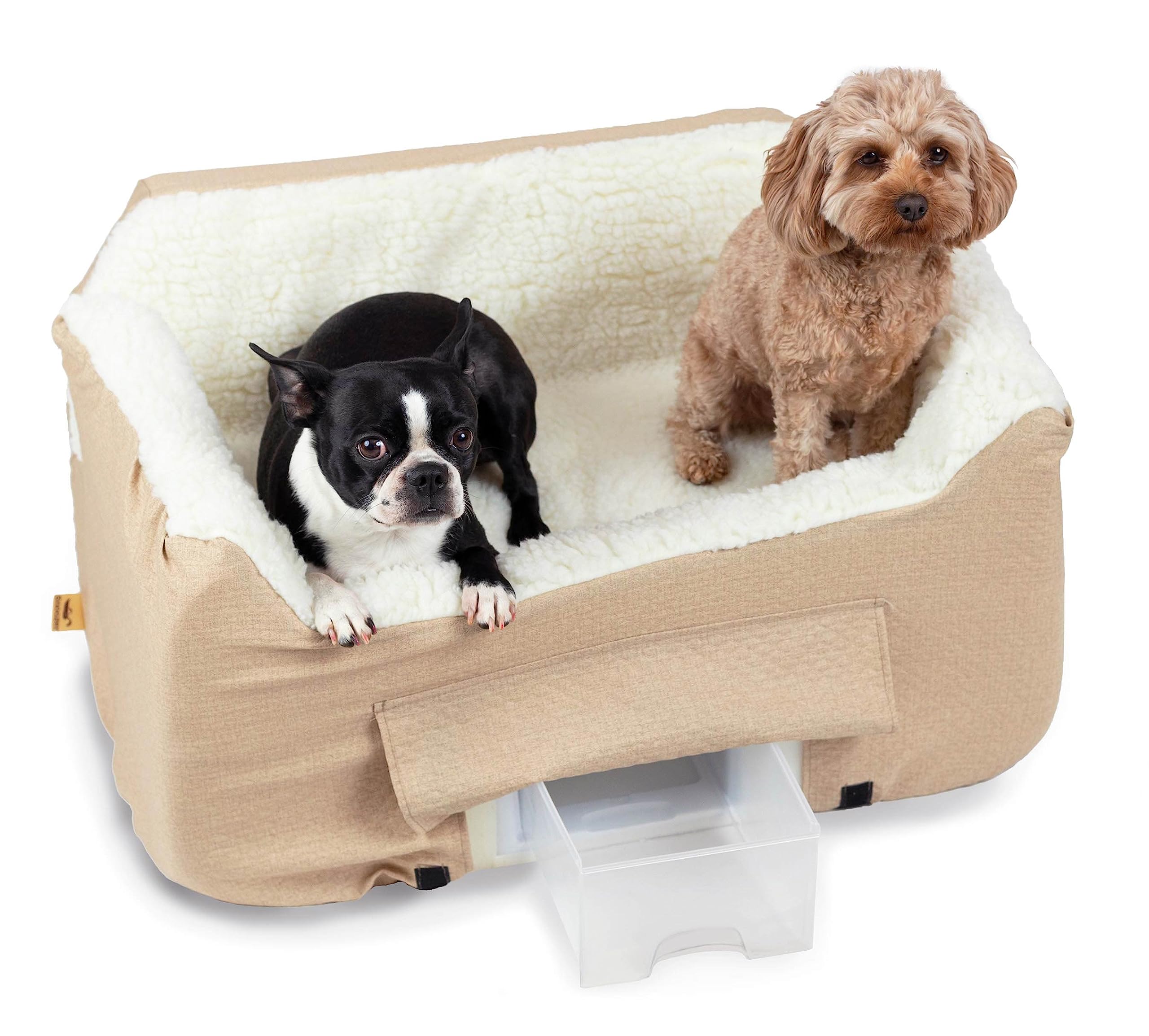 Snoozer Dog Car Seat with Storage Tray: Lookout II Dog Booster Car Seat Medium Sized Dog, Size: Large, Fabric: Birch Diamond, Pe