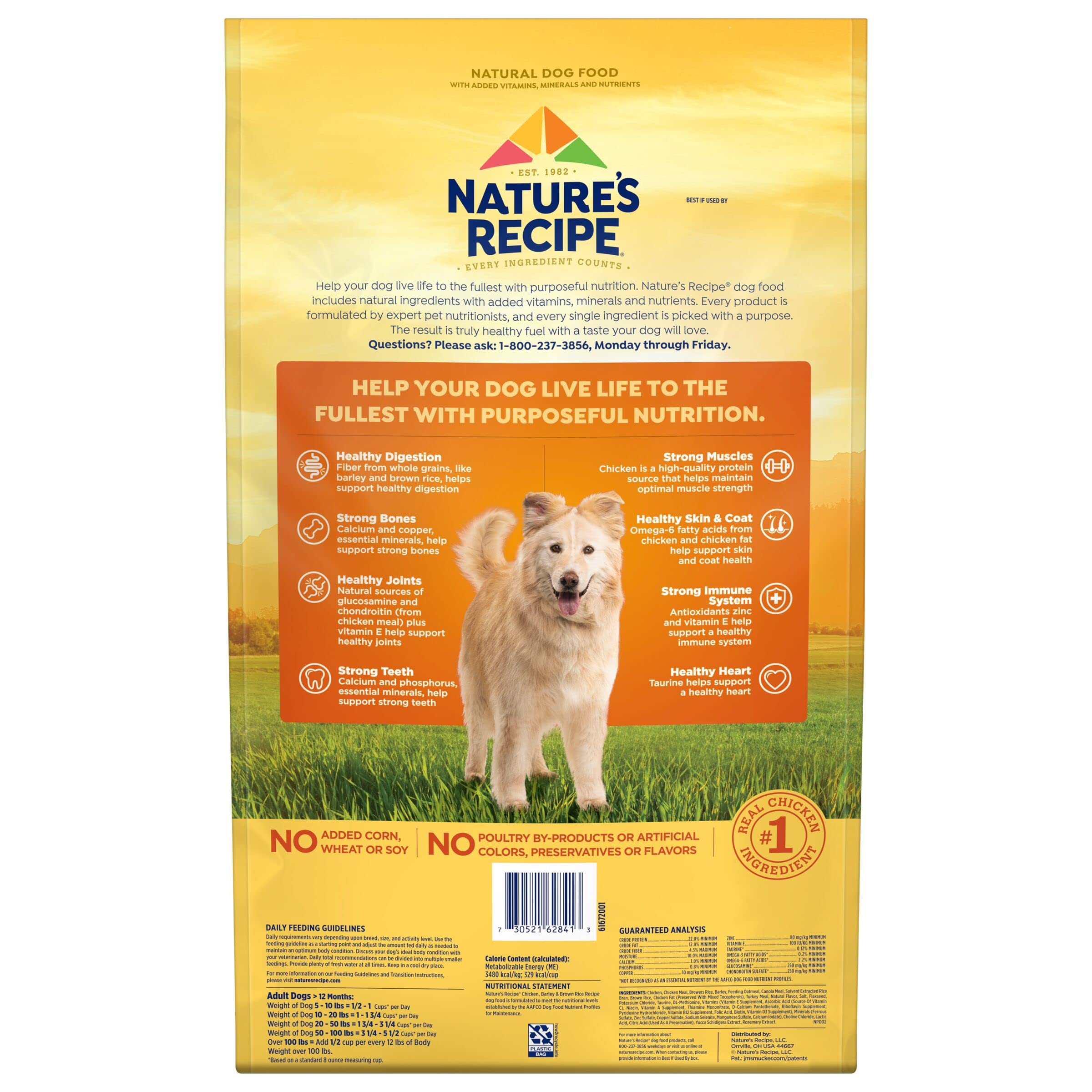 Natures Recipe Chicken, Barley & Brown Rice Recipe Dry Dog Food, 24 lb. Bag