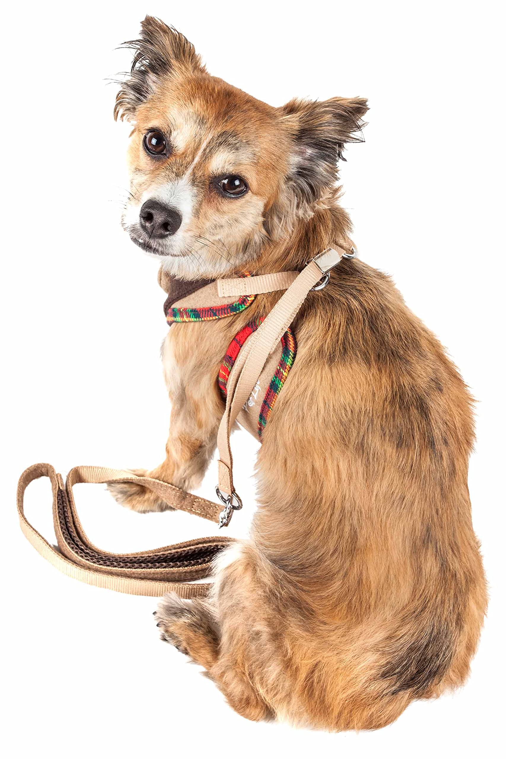 Pet Life ® Luxe Collection Dapperbone 2-In-1 Adjustable Fashion Dog Harness And Leash With Dog Bowtie By Collar - Pet Harness With Reversible Breathable Mesh And Alloy Dog Leash Attachments