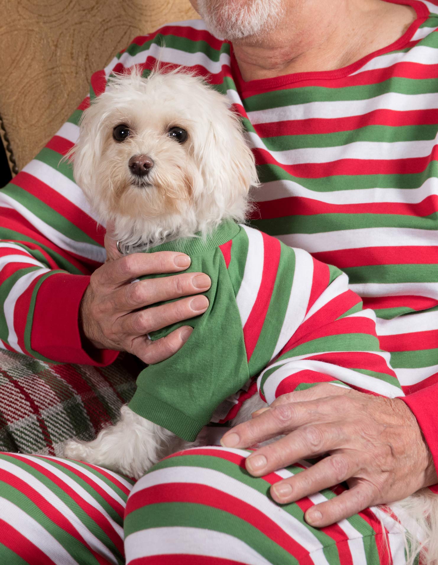 Leveret Matching Dog Pajamas Christmas Pjs 100% Cotton Red/White/Green Size Large