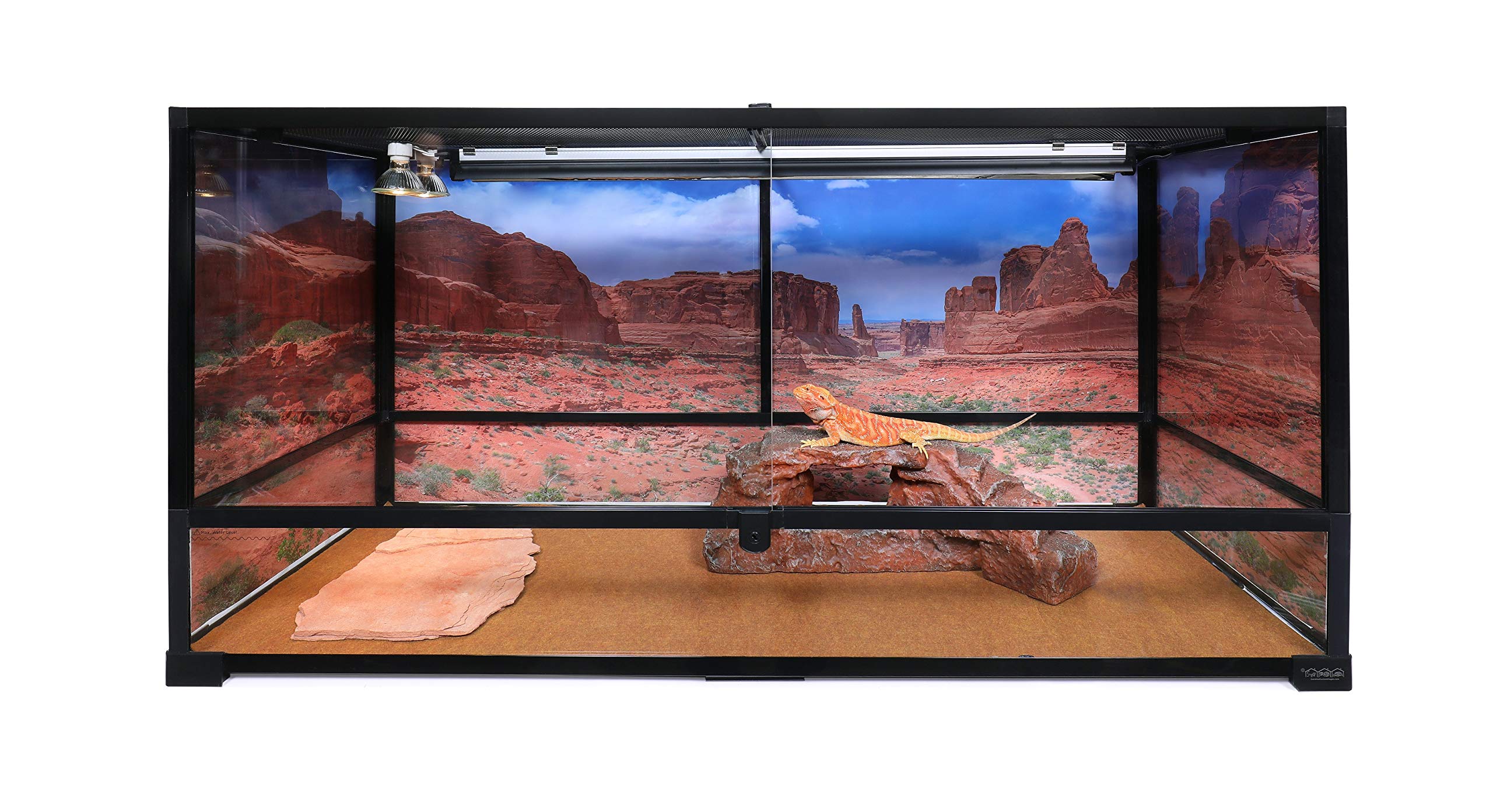 Carolinacustomcages Reptile Habitat Background; Arches' Park Avenue, For 36Lx18Wx18H Terrarium, 3-Sided Wraparound
