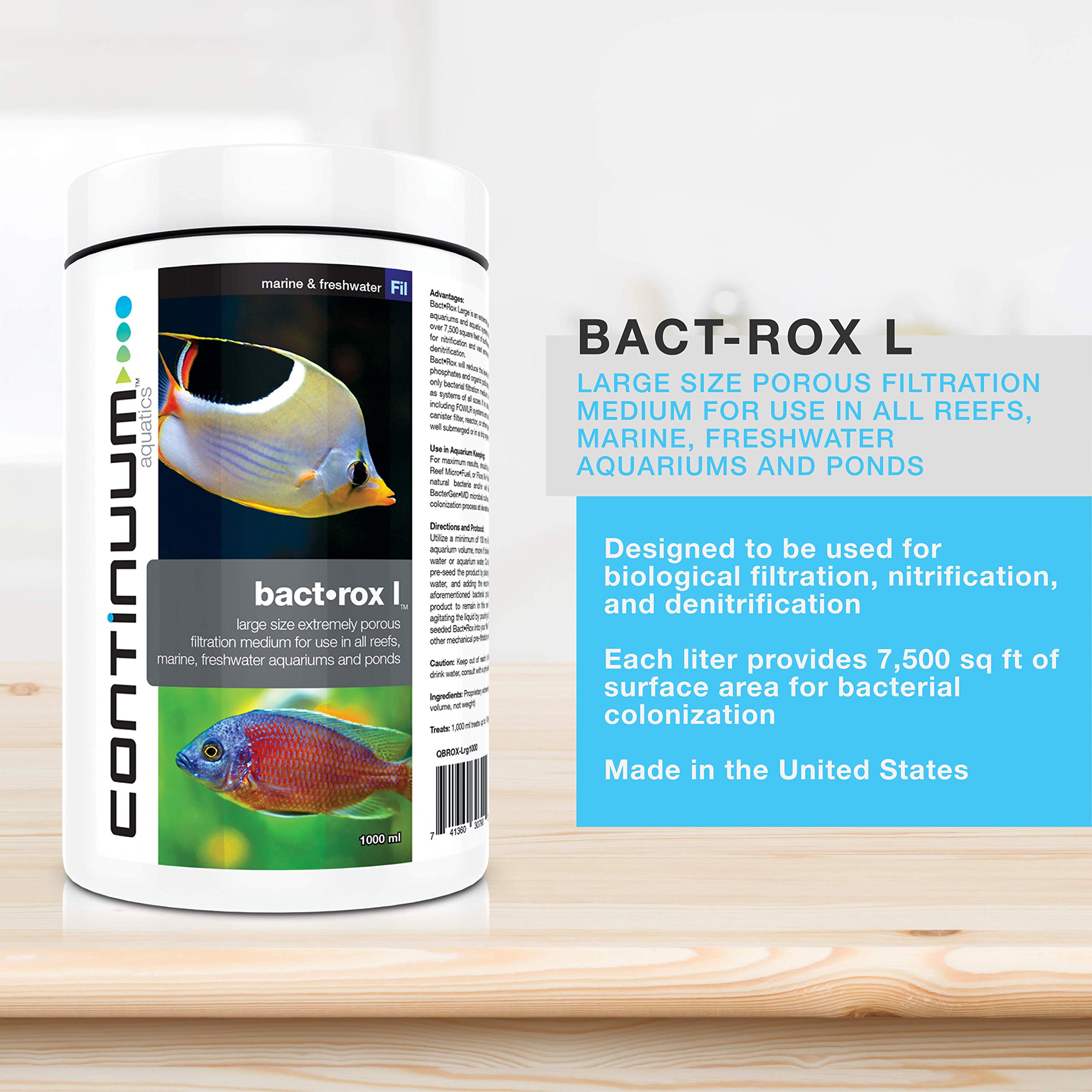 Continuum Aquatics Bact Rox L – Large 4L Porous Biological Filter Media for Reefs, Marine & Freshwater Aquariums and Ponds