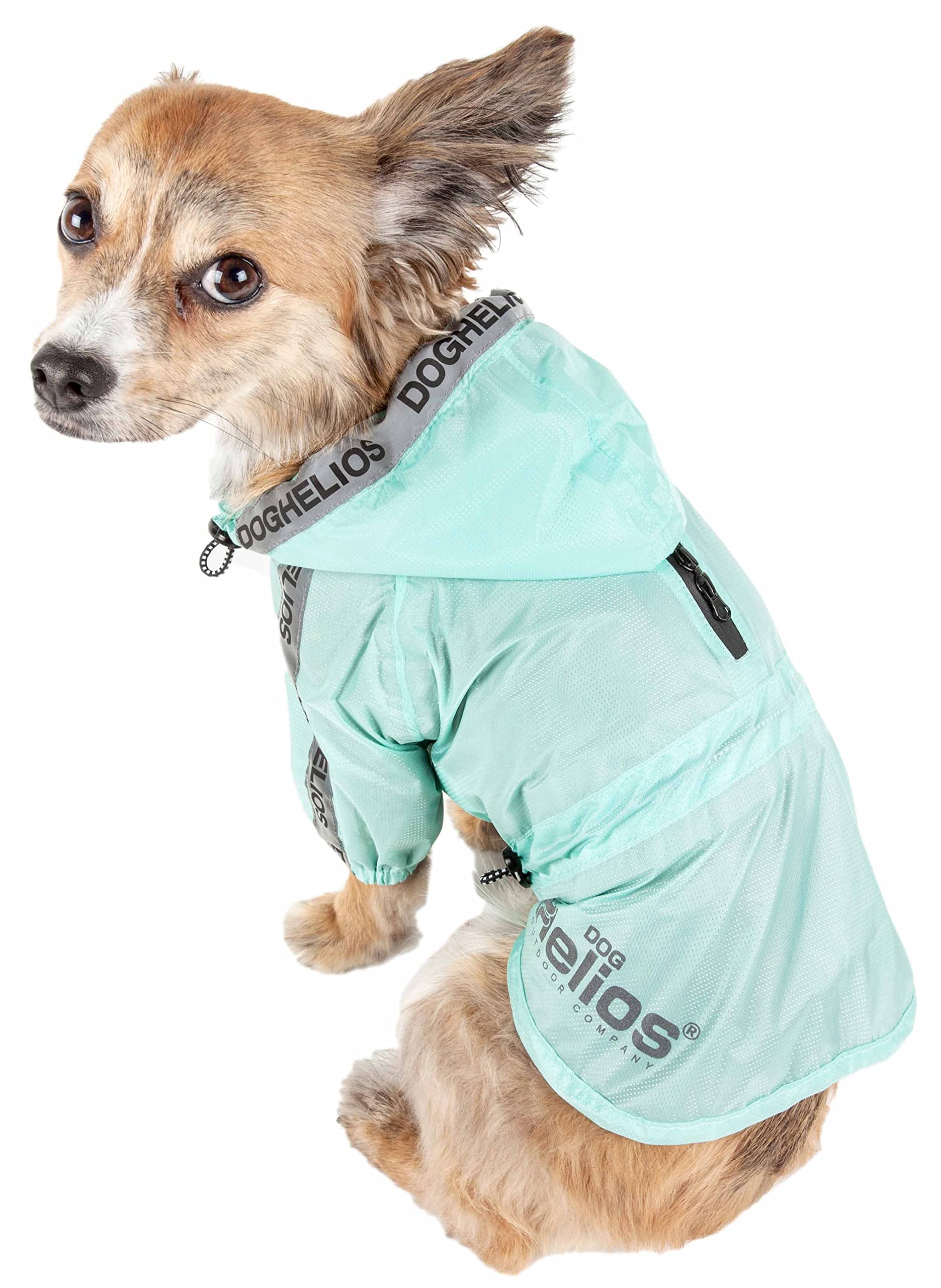 Dog Helios Torrential Shield Adjustable And Waterproof Dog Raincoat Poncho, Sm, Green