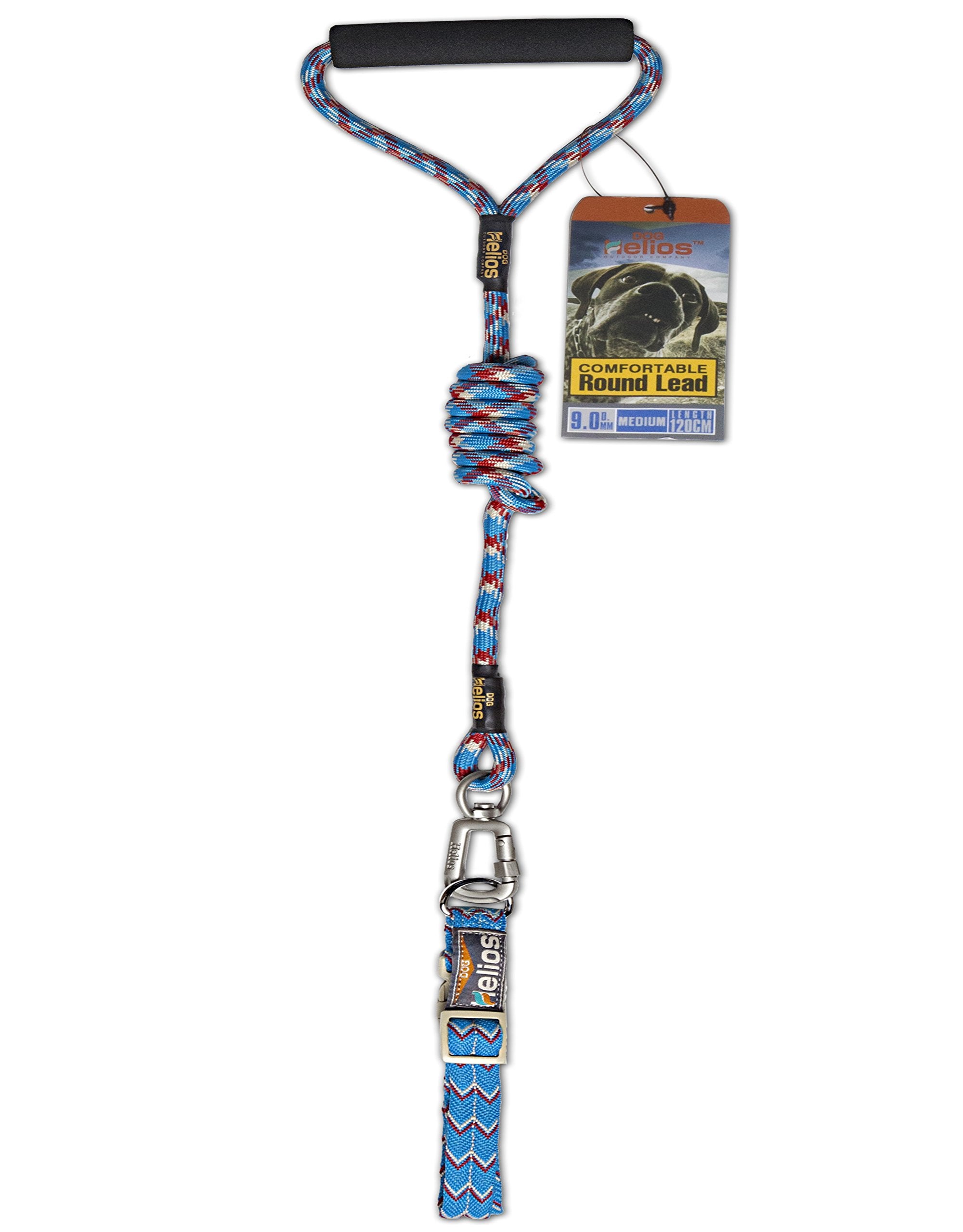 Helios Dura-Tough Easy Tension 3M Reflective Pet Leash And Collar, Medium, Blue