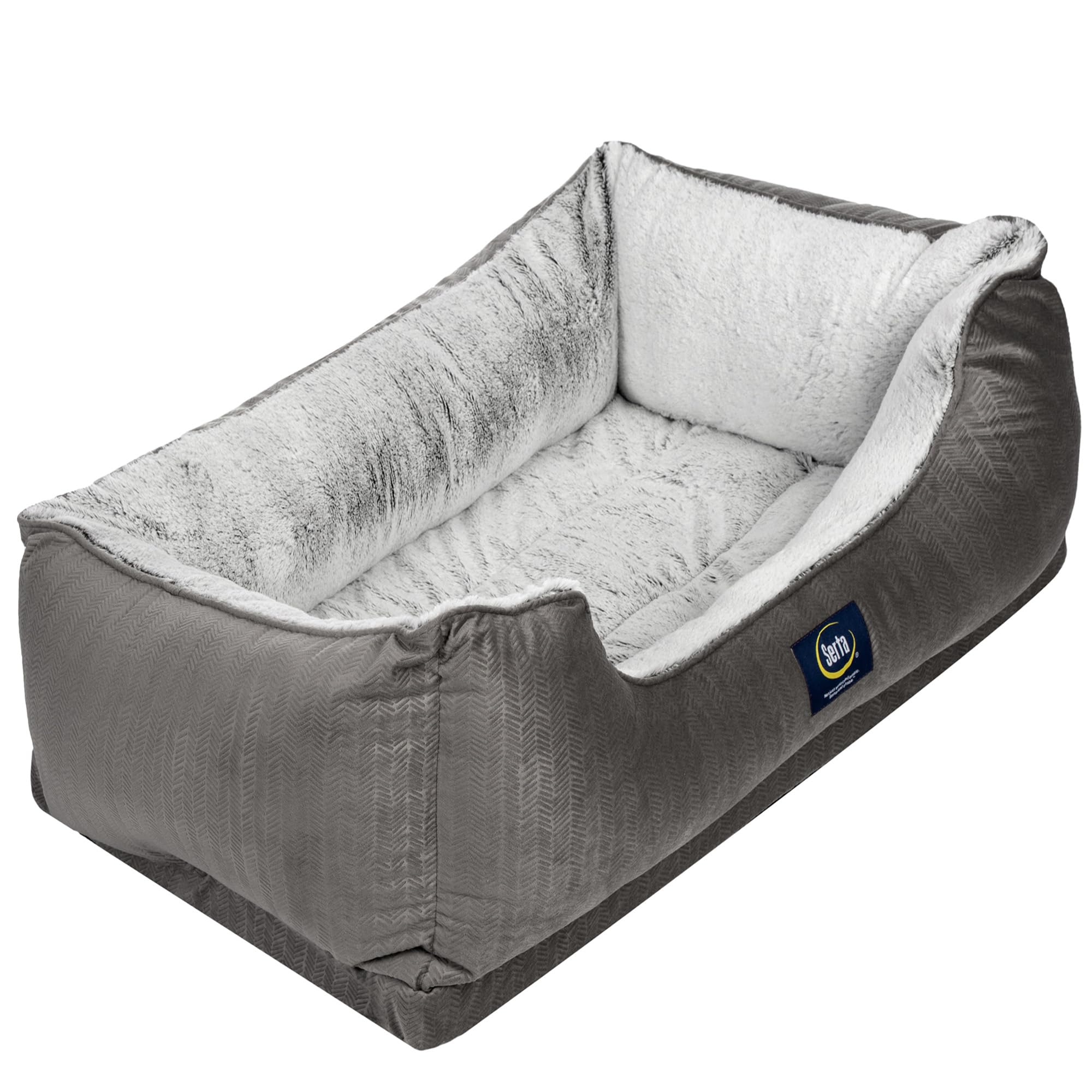 Serta Orthopedic Cuddler Dog Bed For Pets - Slate Gray (X-Large)