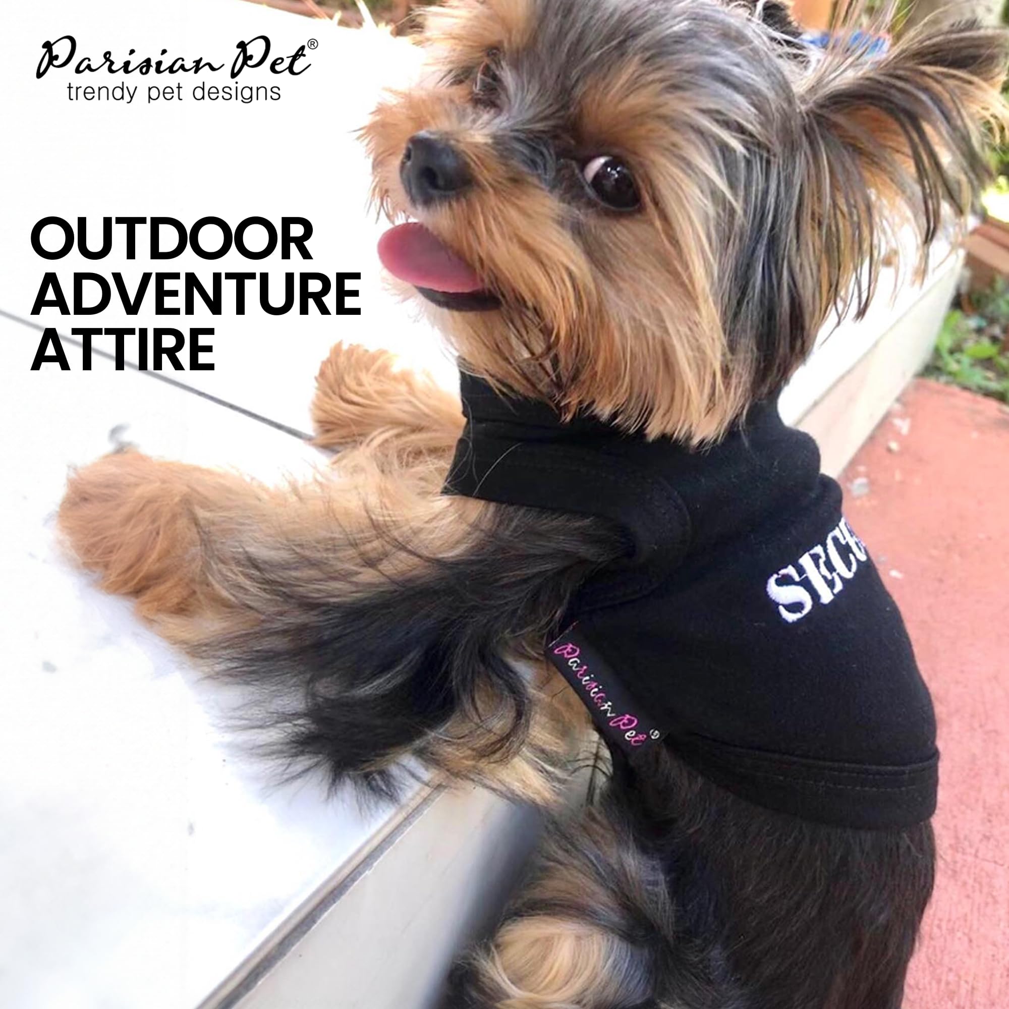 Parisian Pet Dog T-Shirt With Embroidered 'Security' Word Dog Halloween Shirt - 100% Cotton, Breathable Dog Security Shirt - Sleeveless Pet Vest - Machine Washable Dog Shirts For Small Dogs - Xxs