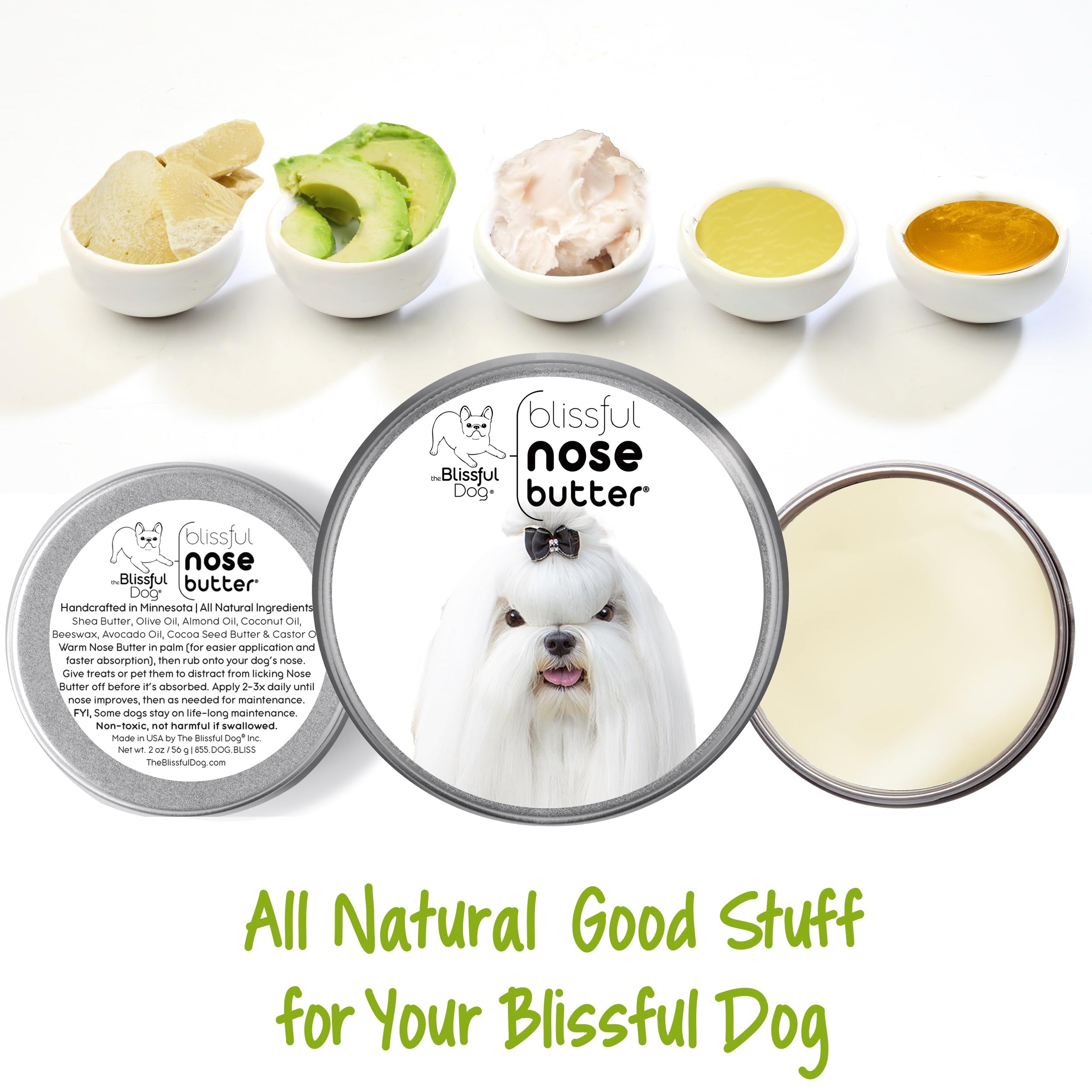 The Blissful Dog Maltese Nose Butter, Versatile Dog Nose Balm for Dry Nose, Handcrafted Nose Moisturizer, Easy-to-Apply Dog Esse