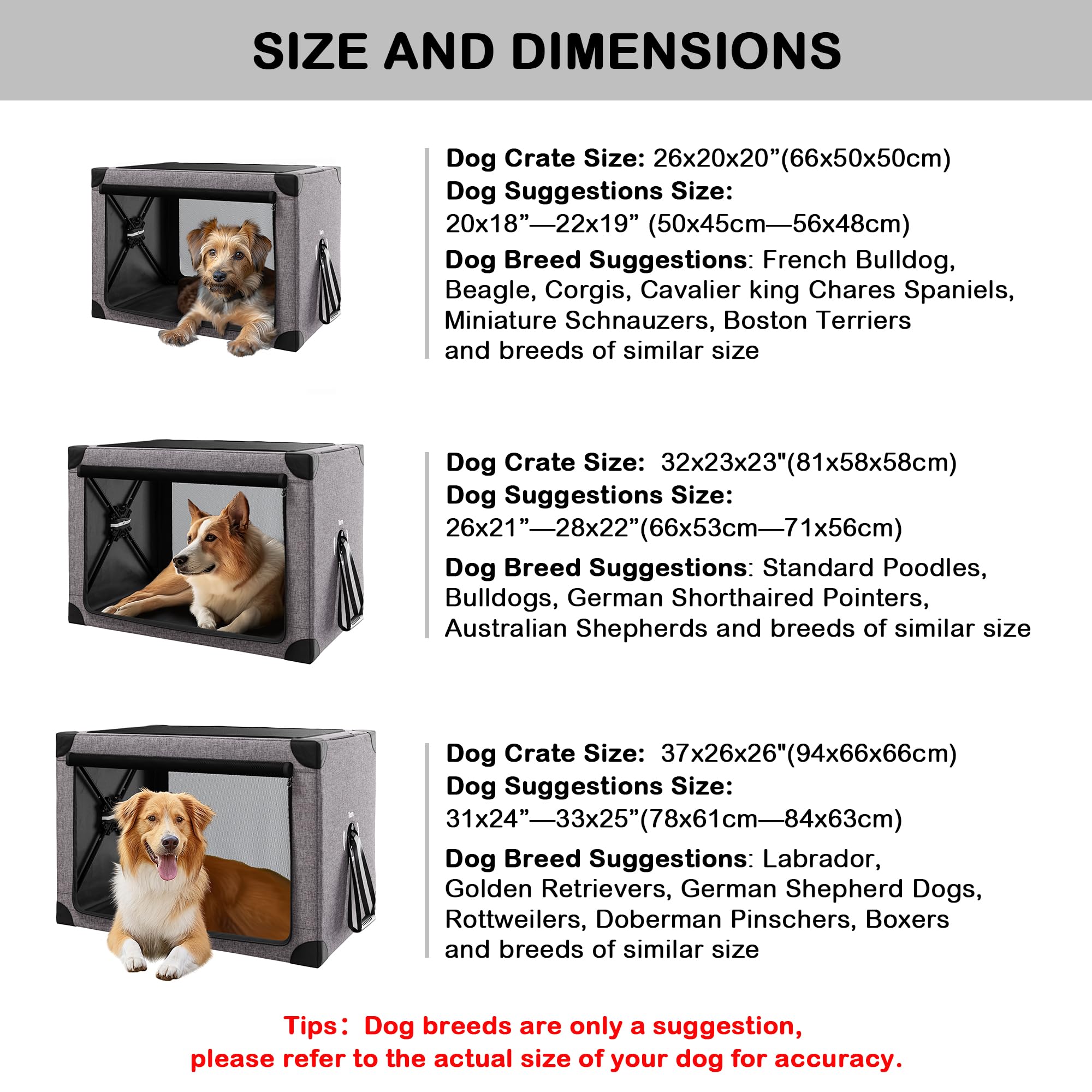 Cozzze Travel Dog Crate - 37 Inch Collapsible Portable Foldable Crates For Large Dogs With Detachable Storage Bag, Removable Pad