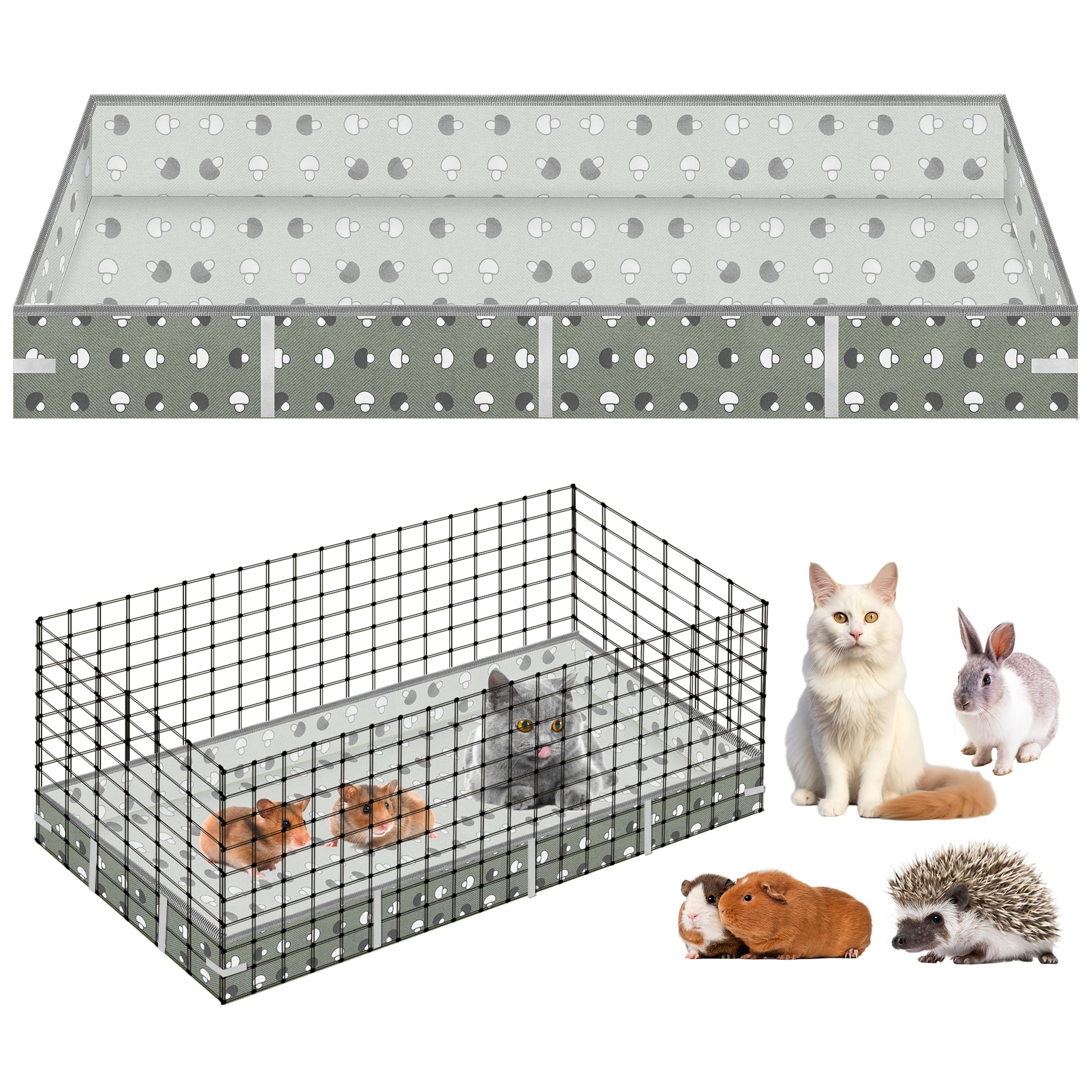 Anglecai Guinea Pig Cage Liner 47''L X 24''W, Waterproof Cage Liner For Small Animals Guinea Pig Habitat Pad Washable Base For R