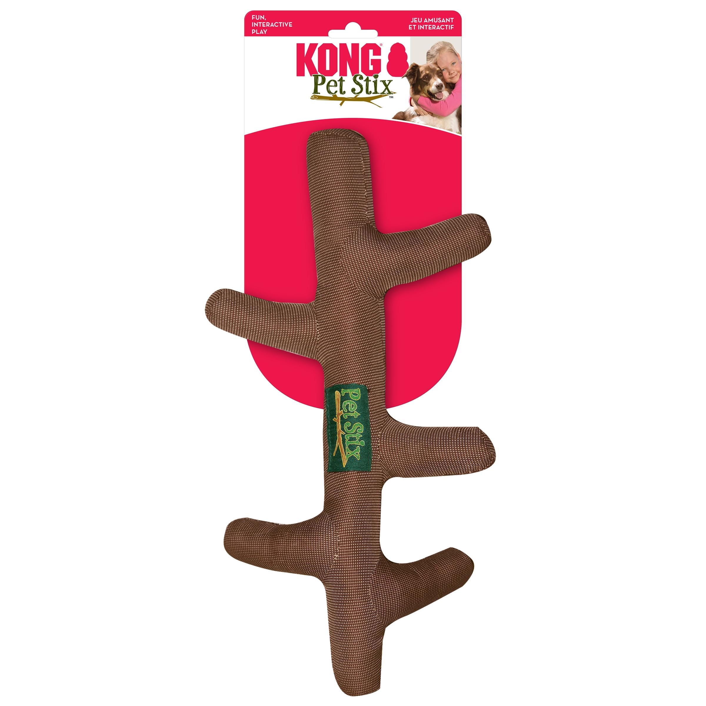 KONG PetStix Assorted Dog Toy - Large, Brown, Model QS1, Durable Chew Stick