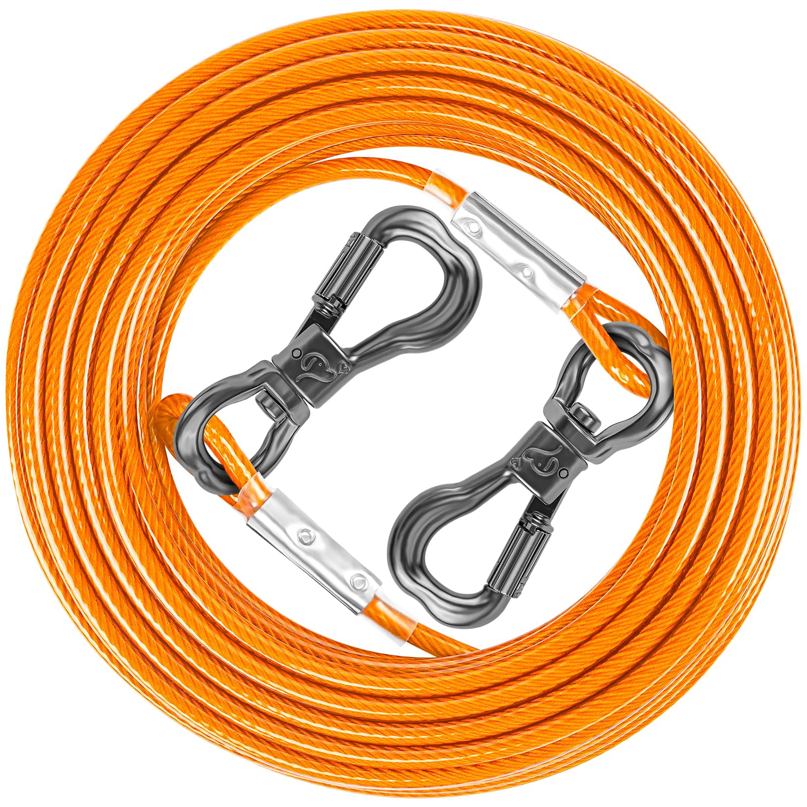 Xiaz Dog Tie Out Cable 20Ft, Dog Chain For Yard, 8/10/15/20/30/50Ft Heavy Duty Pet Runner Tether Chain Leads Outside For Small M