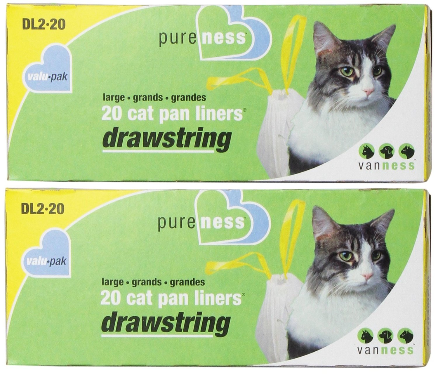 Large Drawstring ValuPak Cat Pan Liners, 20 Count (Pack of 2) Total 40
