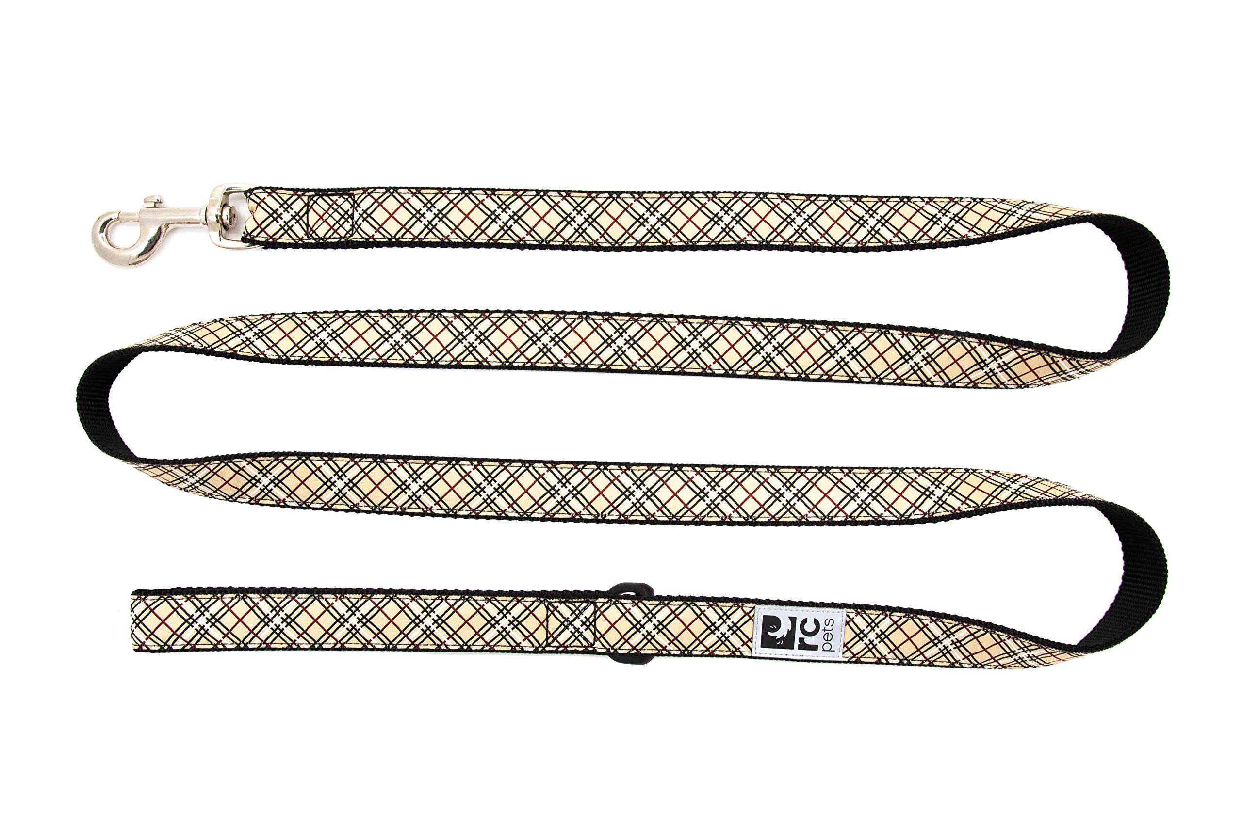 Rc Pets 3/4' X 6 Ft Dog Leash, Tan Tartan
