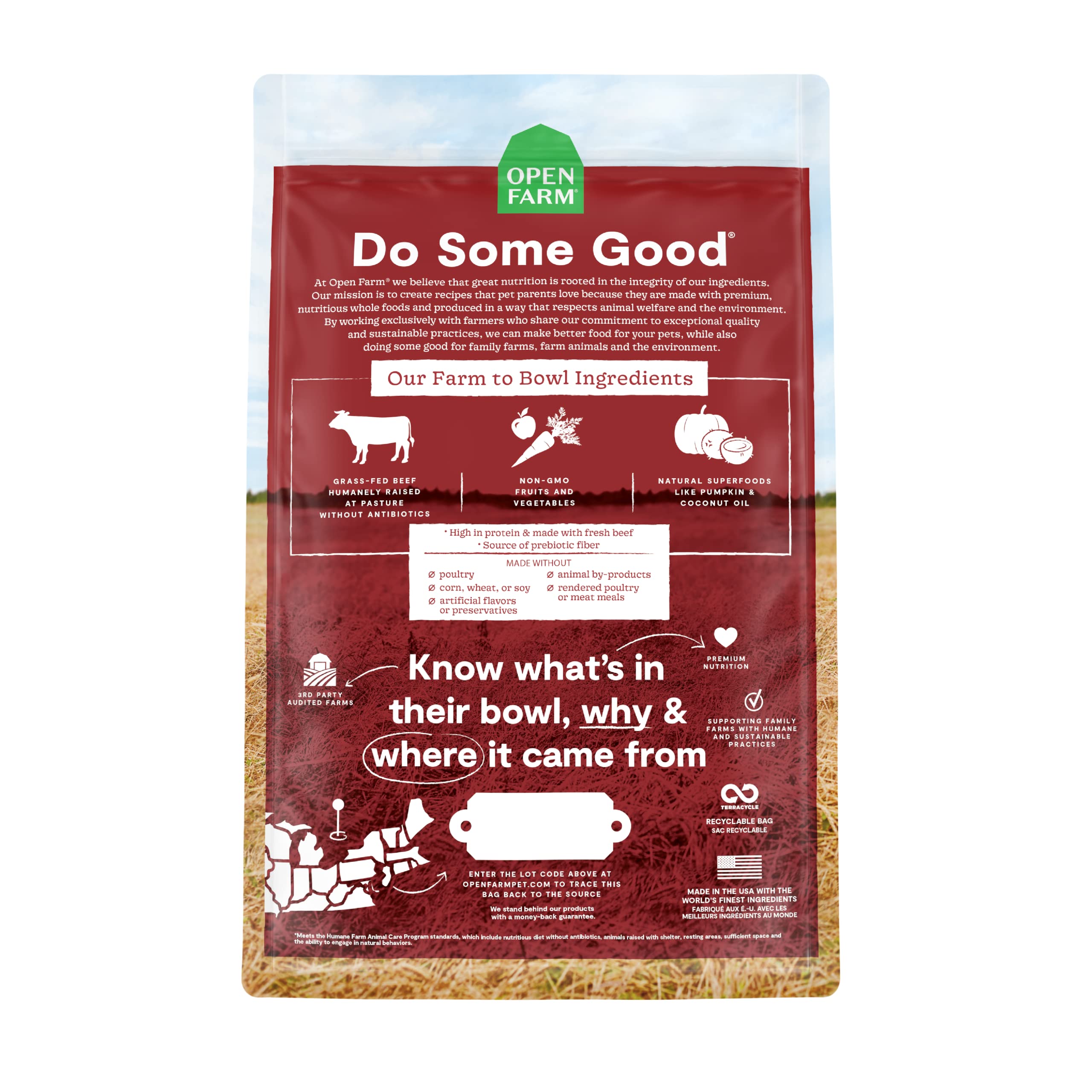 Open Farm Grain-Free Dry Dog Food with Ethically Sourced Ingredients, Non-GMO Veggies & Superfoods to Support Overall Health, Gr