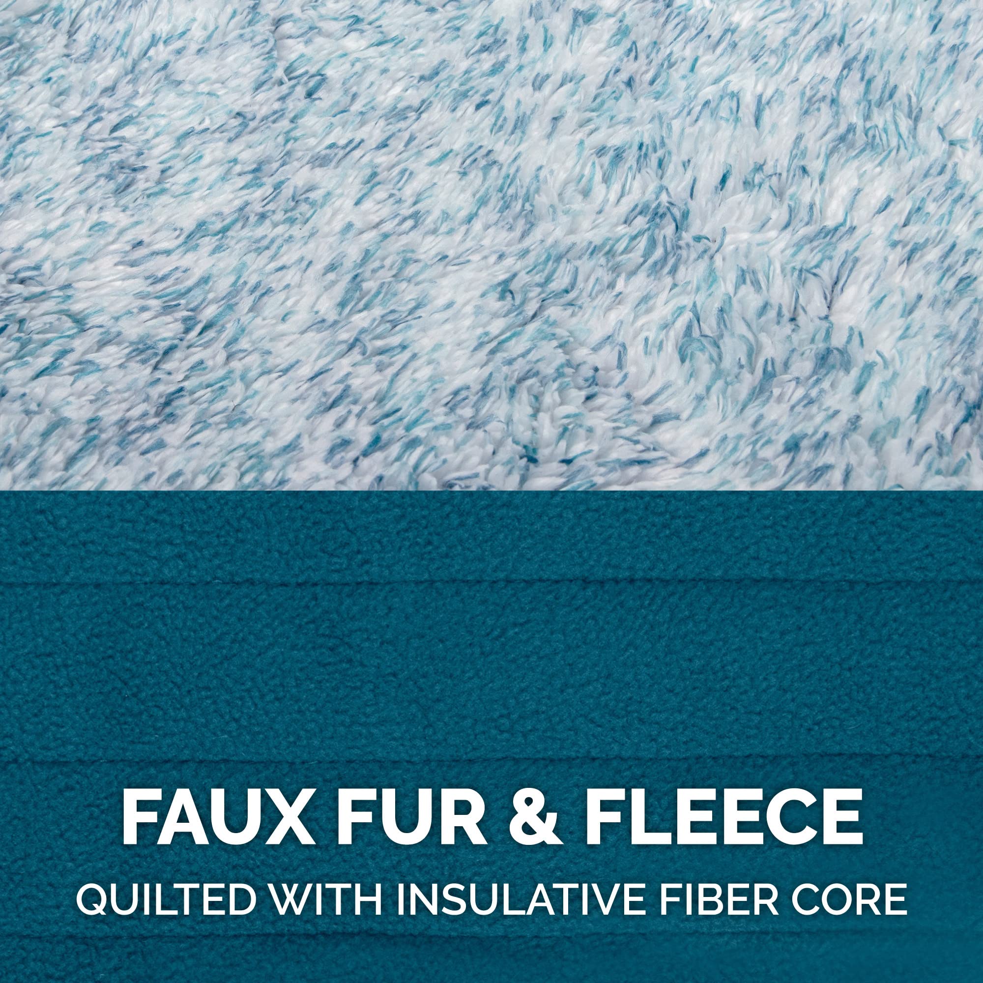 Furhaven Small Dog Coat - Reversible, Washable, Insulating, Marine Blue, Faux Fur & Quilted Fleece, Model 212419